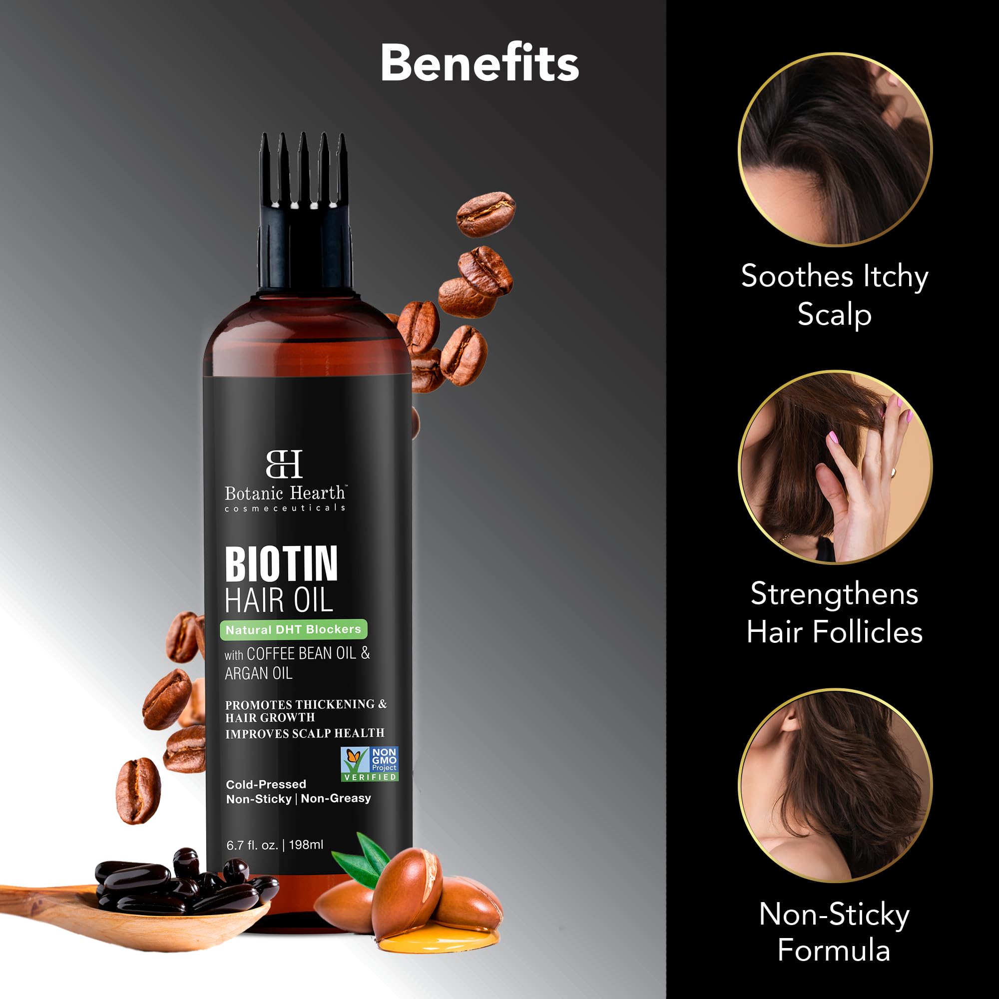 Foto 4 pulgar | Aceite Capilar Botanic Hearth Con Biotina Para El Crecimiento Del Cabello Con Café Y Argán - Venta Internacional.