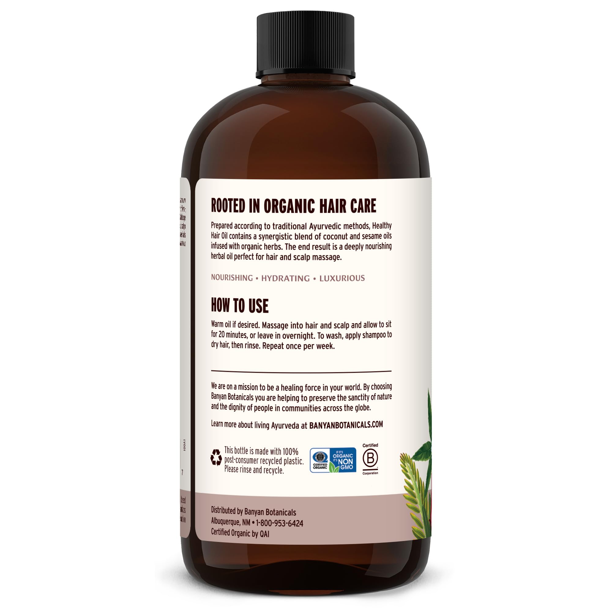 Foto 2 | El Aceite Capilar A Base De Hierbas Banyan Botanicals Nutre El Crecimiento Del Cabello De 710 Ml - Venta Internacional.