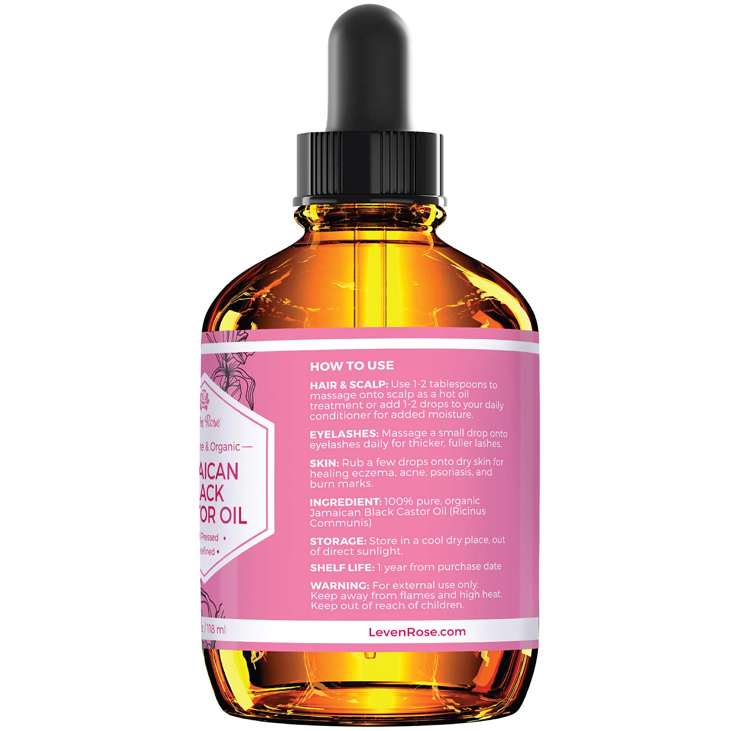 Foto 5 pulgar | Aceite De Ricino Negro Jamaicano Leven Rose 120 Ml Para Cabello - Venta Internacional.