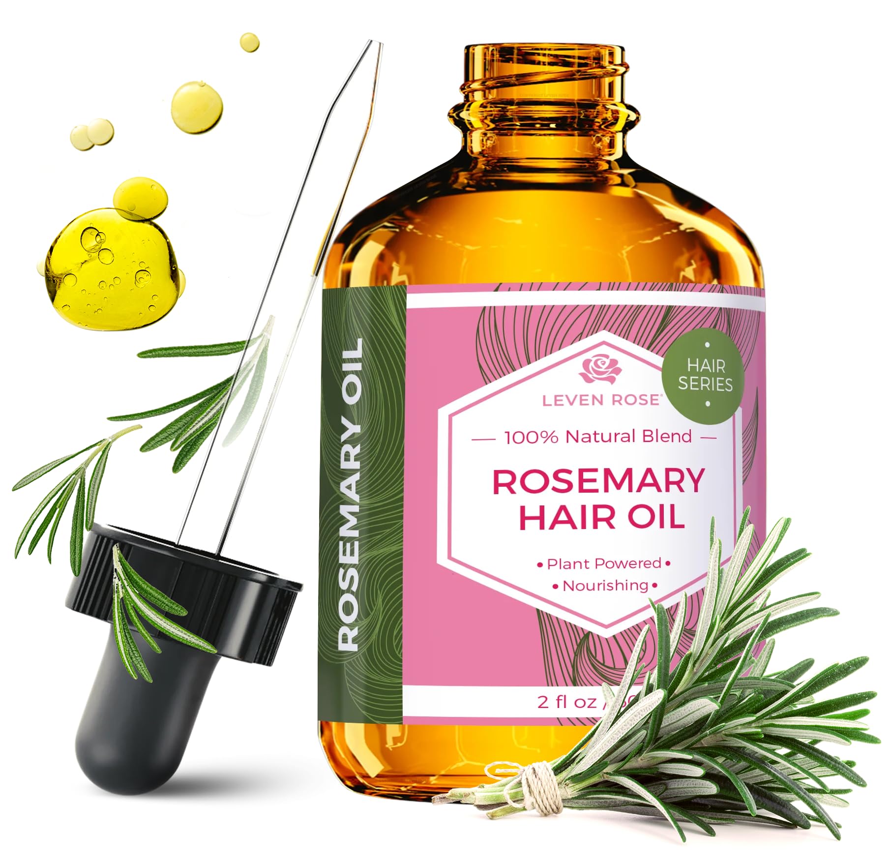 Foto 2 pulgar | Aceite Para El Crecimiento Del Cabello Leven Rose Organic Rosemary, 60 Ml, Para Todo Tipo De Cabello - Venta Internac