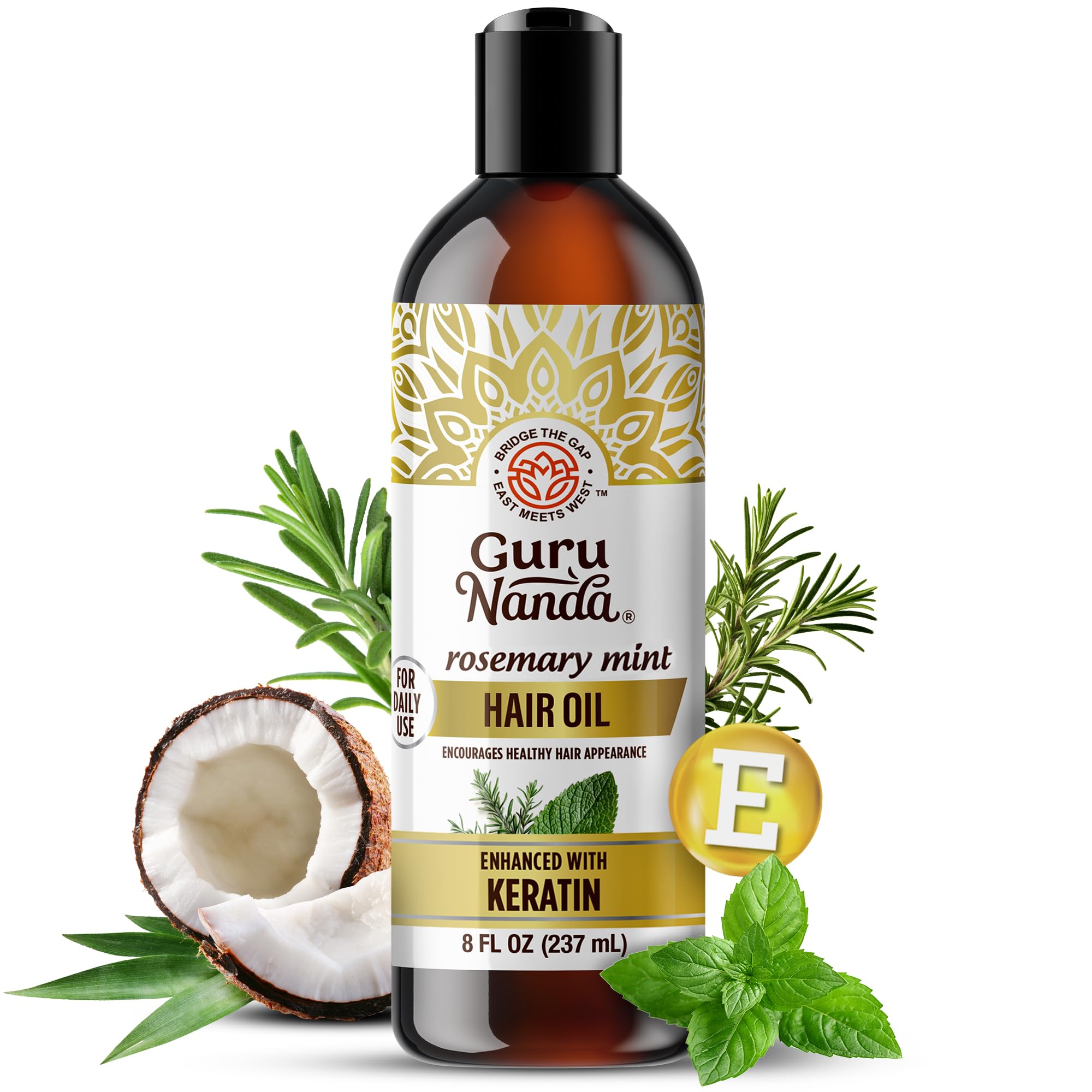 Foto 2 pulgar | Aceite Capilar Gurunanda Rosemary Mint Con Queratina Y Vitamina E 240 Ml - Venta Internacional.