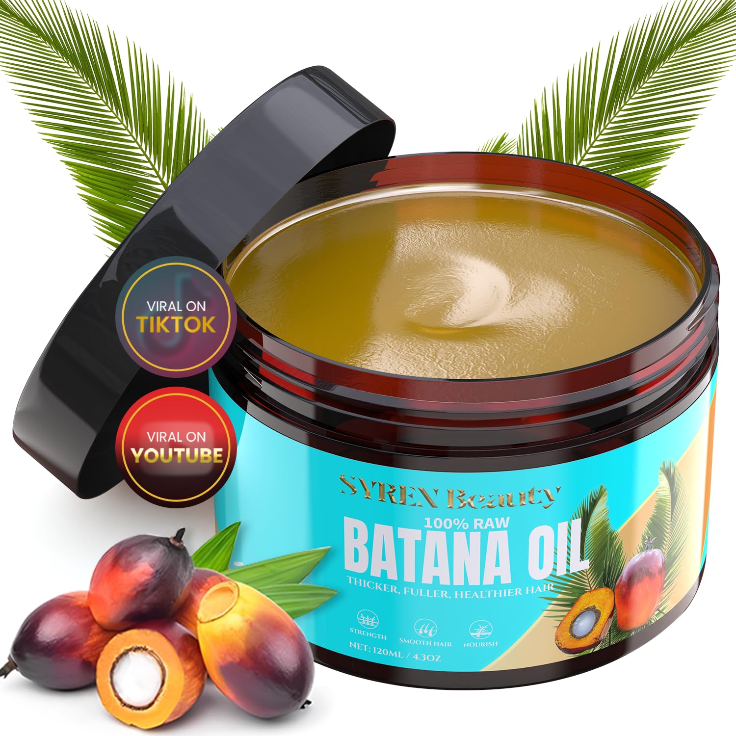 Aceite De Batana Syren 100% Orgánico Puro Para El Crecimiento Del Cabello, 30 Ml - Venta Internacional.