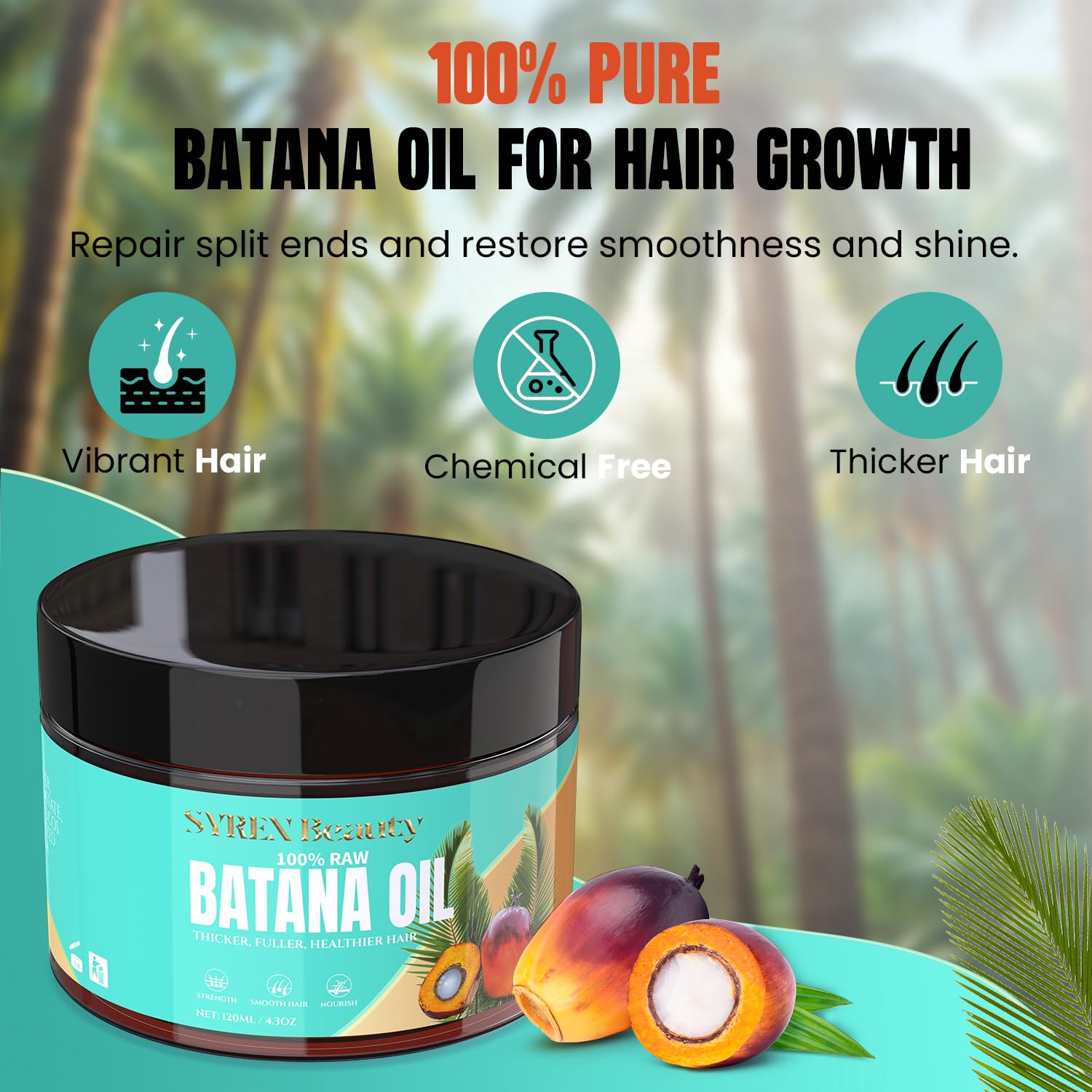 Foto 3 | Aceite De Batana Syren 100% Orgánico Puro Para El Crecimiento Del Cabello, 30 Ml - Venta Internacional.