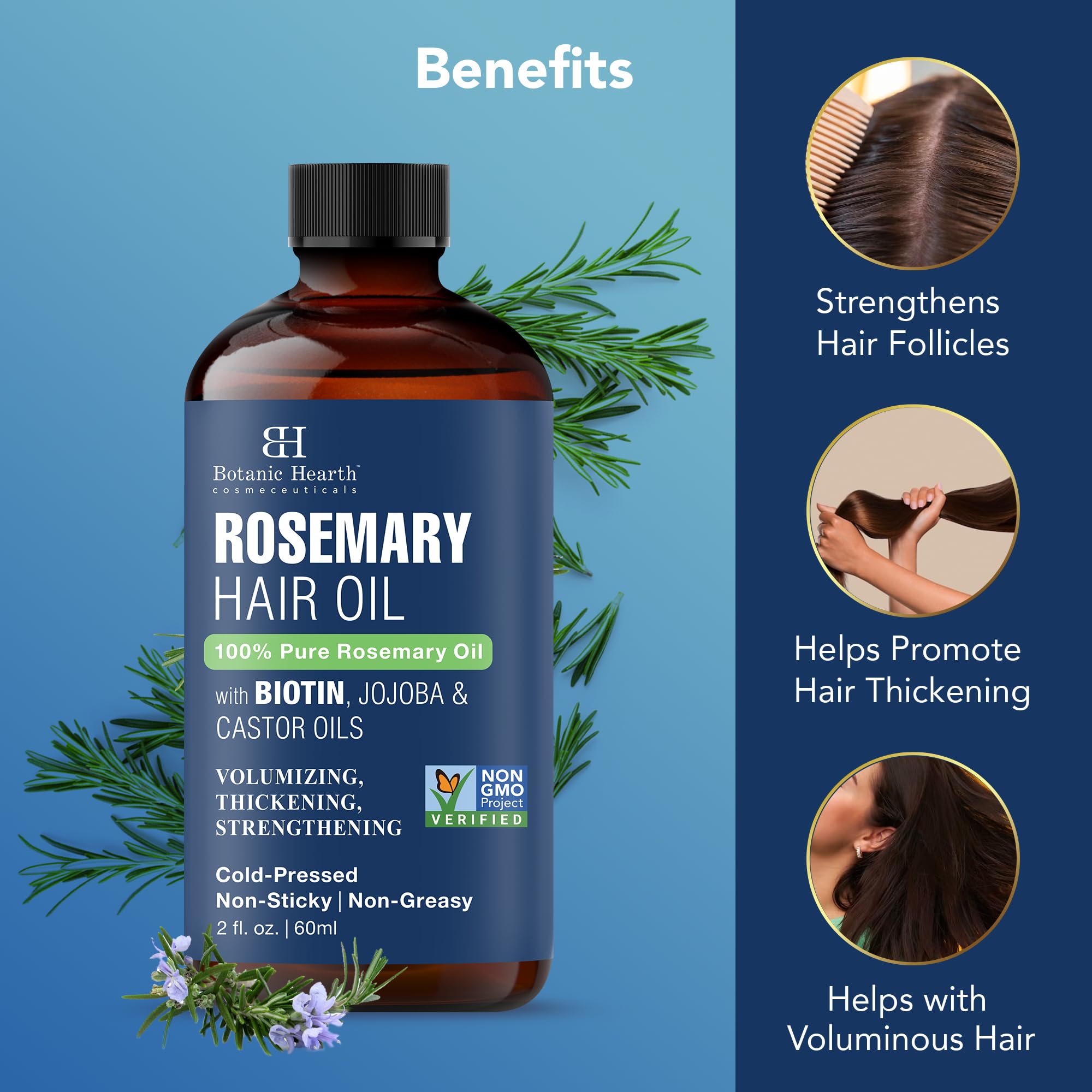 Foto 4 pulgar | Aceite Capilar Botanic Hearth Rosemary Con Biotina, 60 Ml, Para El Crecimiento Del Cabello - Venta Internacional.