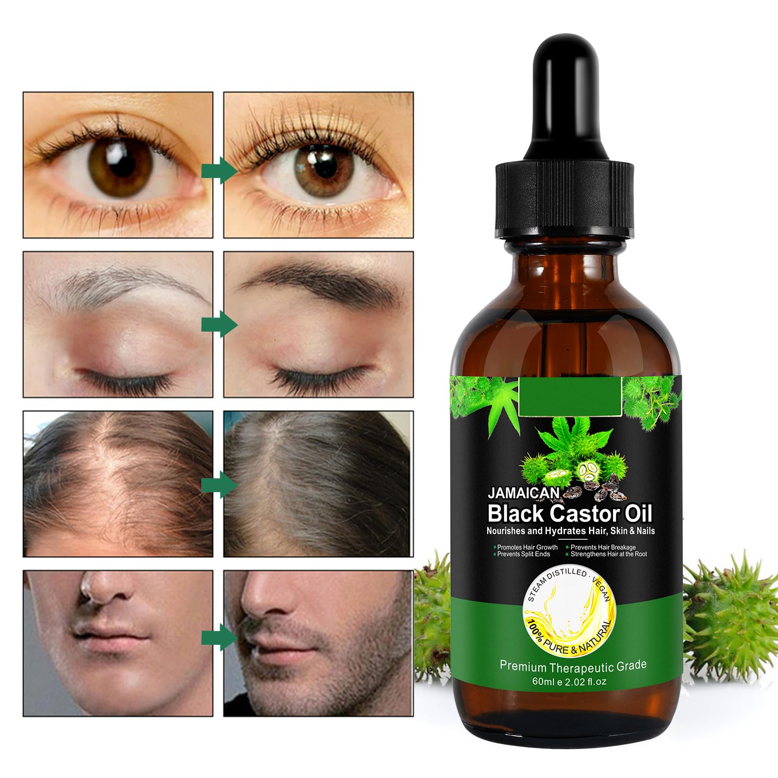 Foto 4 pulgar | Aceite Capilar Orgánico Prensado En Frío De Ricino Negro Para El Crecimiento Del Cabello - Venta Internacional.