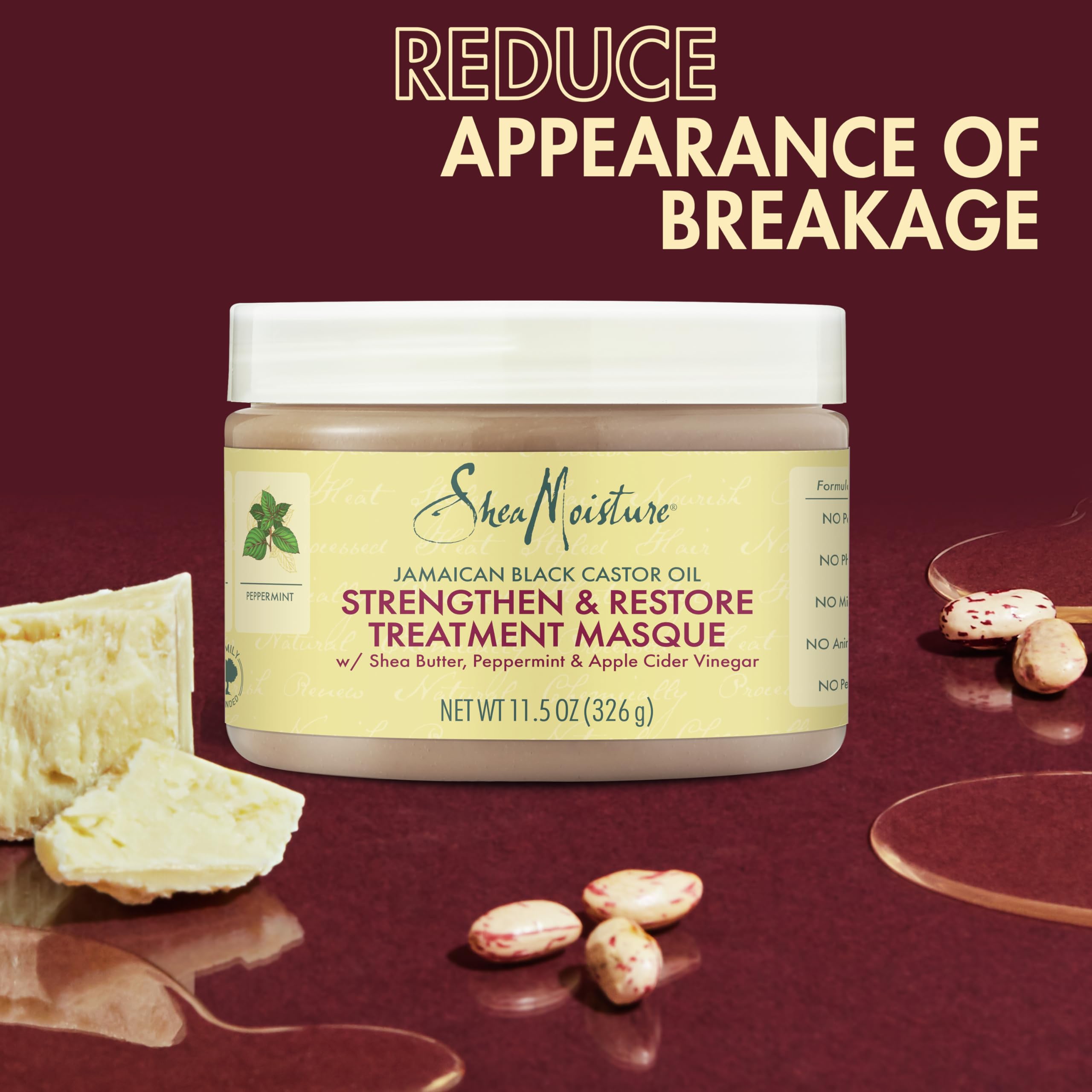 Foto 4 pulgar | Mascarilla Capilar Sheamoisture Jamaican Black Ricino Oil 326 g - Venta Internacional