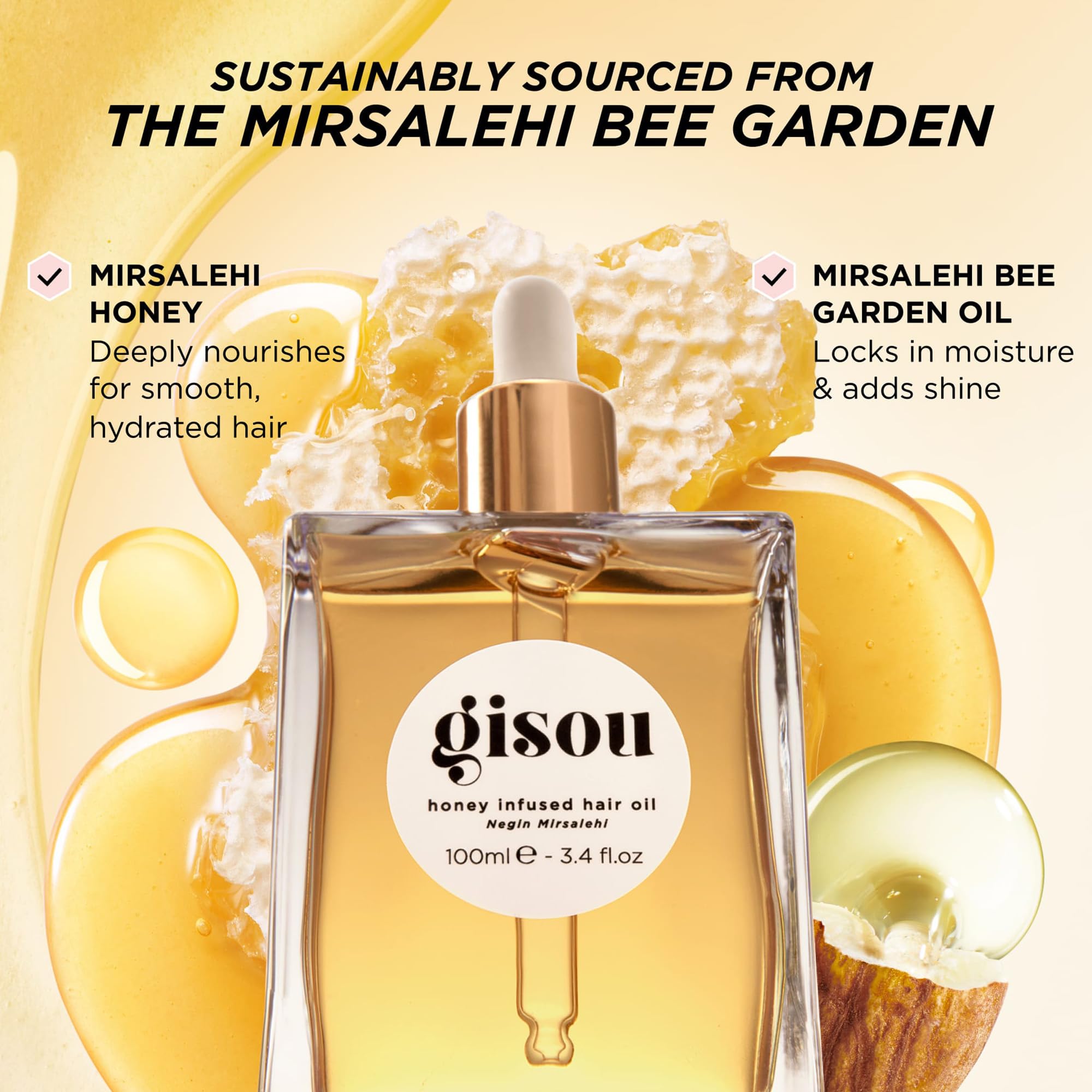 Foto 6 pulgar | Aceite Capilar Gisou Honey Infusionado Con Miel De Mirsalehi, 50 Ml, Para Viajes - Venta Internacional.