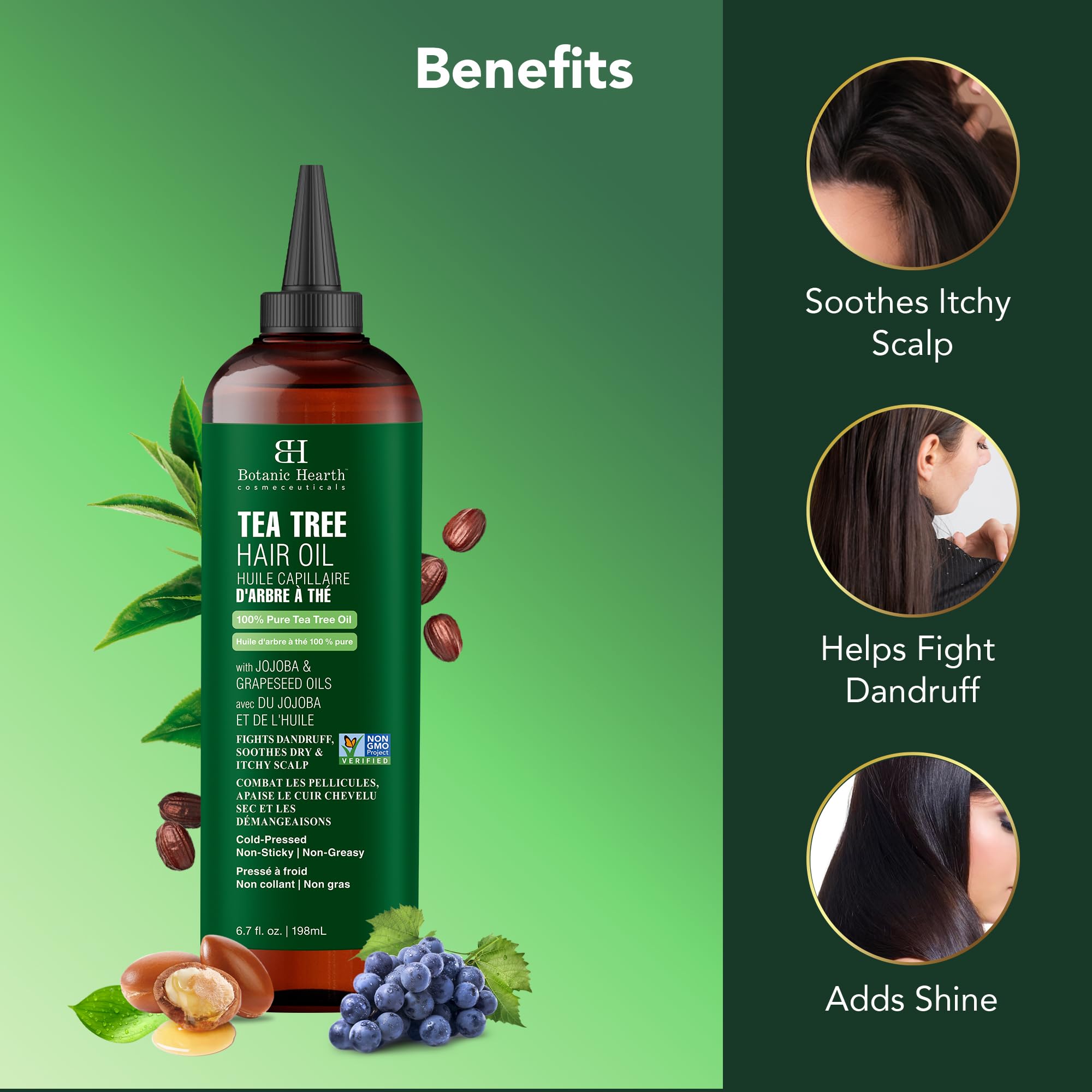 Foto 5 pulgar | Aceite Capilar Botanic Hearth Tea Tree Con Aceites De Jojoba Y Semillas De Uva, 200 Ml - Venta Internacional.