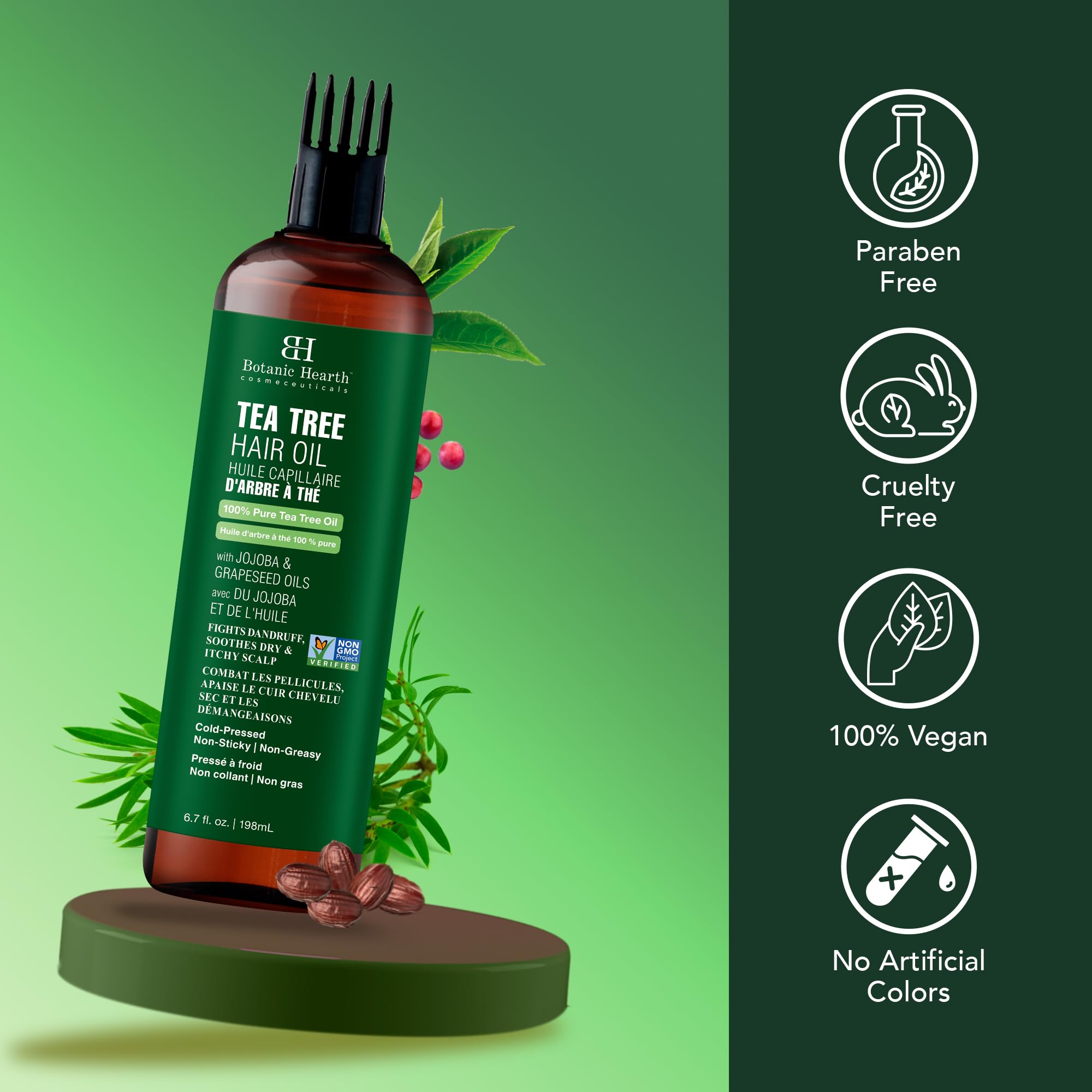 Foto 8 pulgar | Aceite Capilar Botanic Hearth Tea Tree Con Aceites De Jojoba Y Semillas De Uva, 200 Ml - Venta Internacional.