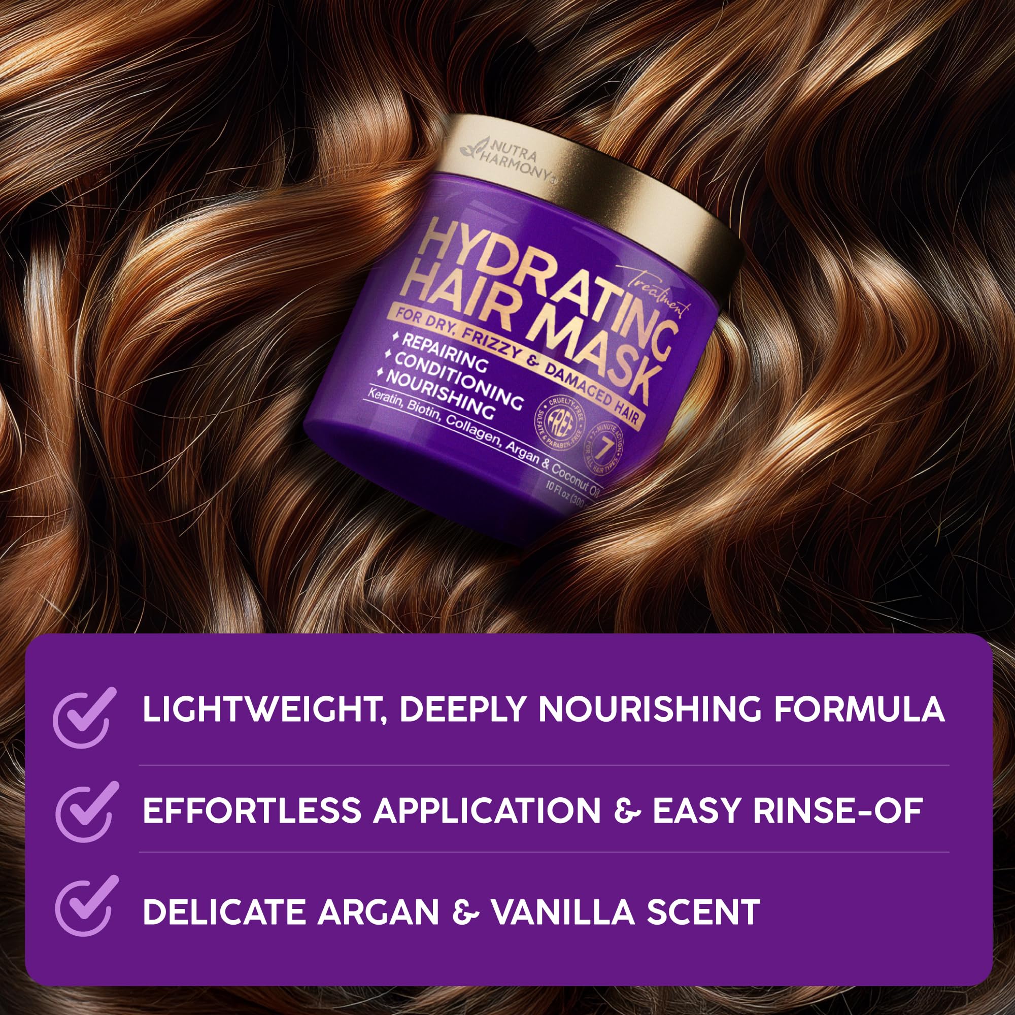 Foto 8 pulgar | Mascarilla Capilar Nutraharmony Hidratante Para Cabello Dañado 300ml - Venta Internacional.