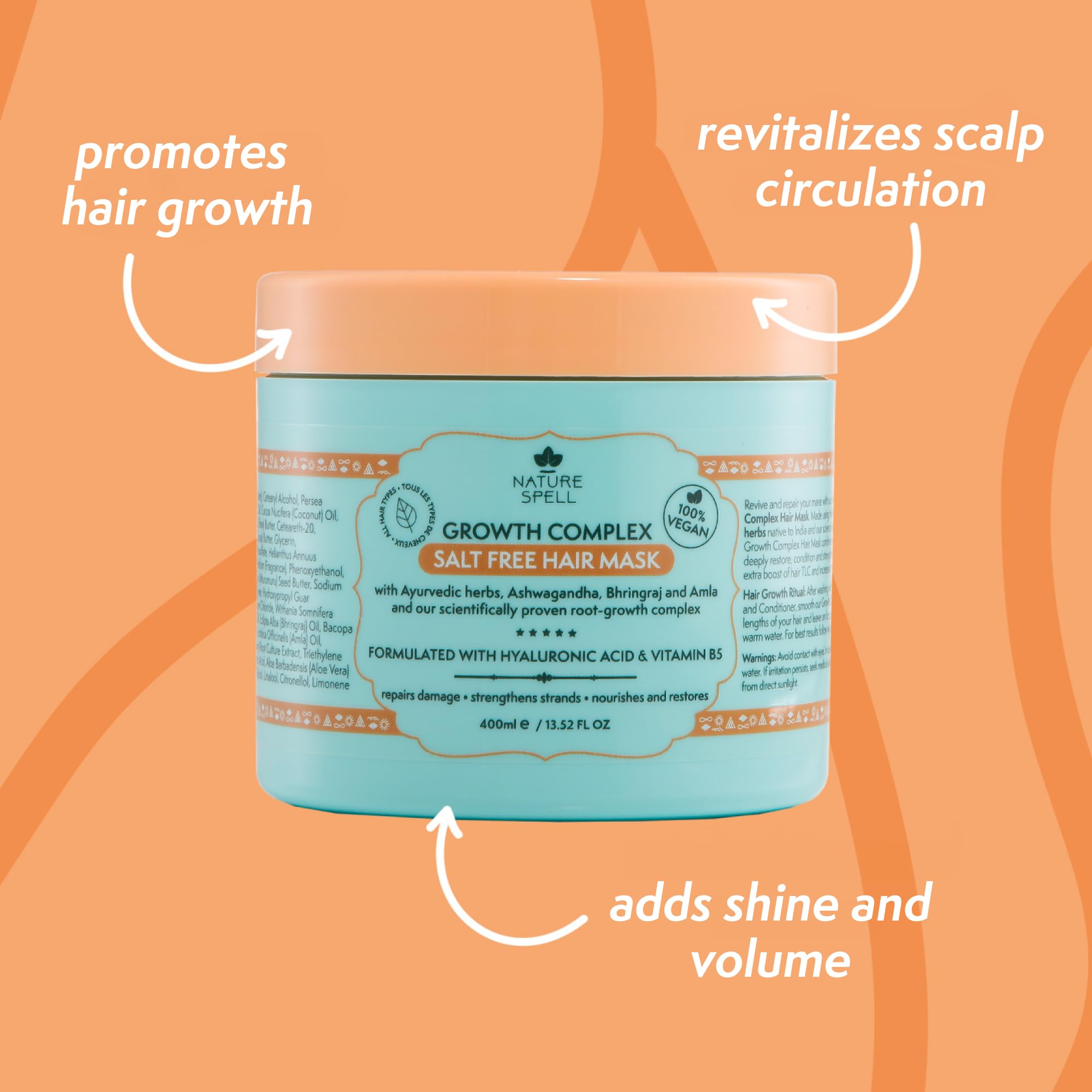 Foto 3 pulgar | Mascarilla Para El Cabello Nature Spell Hair Growth 400 Ml Deep Condiciona - Venta Internacional.