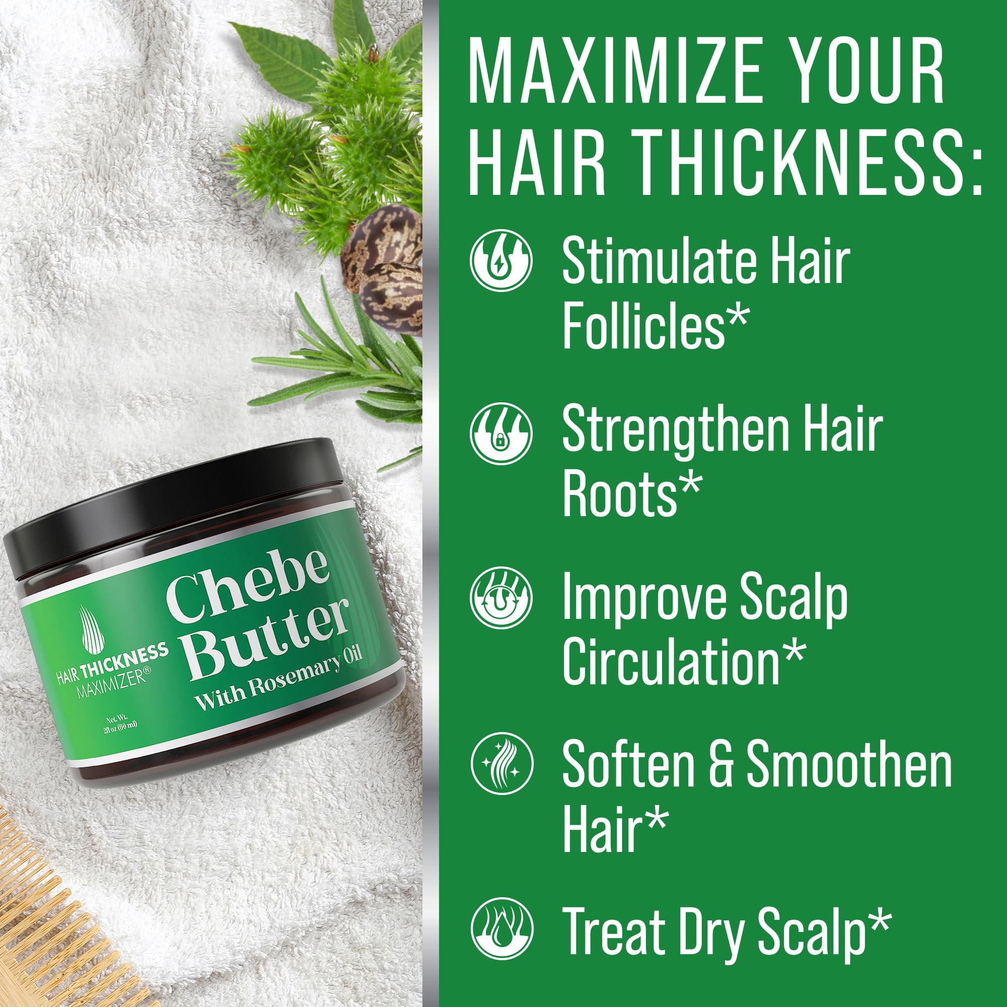 Foto 4 pulgar | Manteca Para El Cabello, Maximizadora Del Grosor Del Cabello, Aceite De Romero, 60 Ml - Venta Internacional.