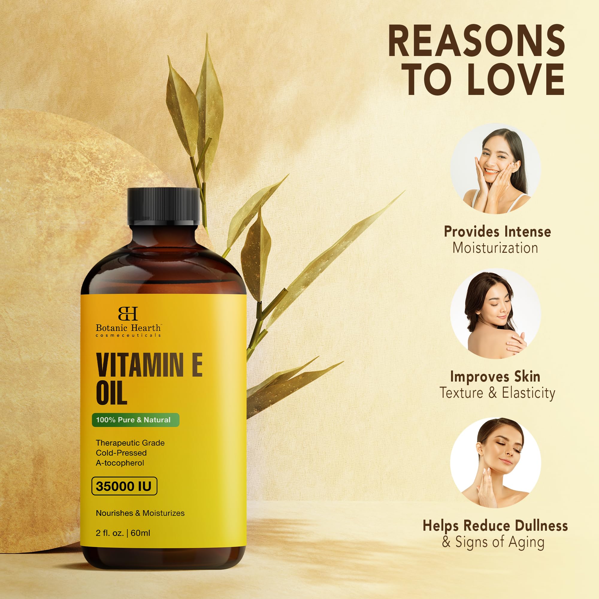 Foto 4 pulgar | Aceite De Vitamina E Botanic Hearth 100% Puro, 35 Ml, Para Cabello Y Piel - Venta Internacional.