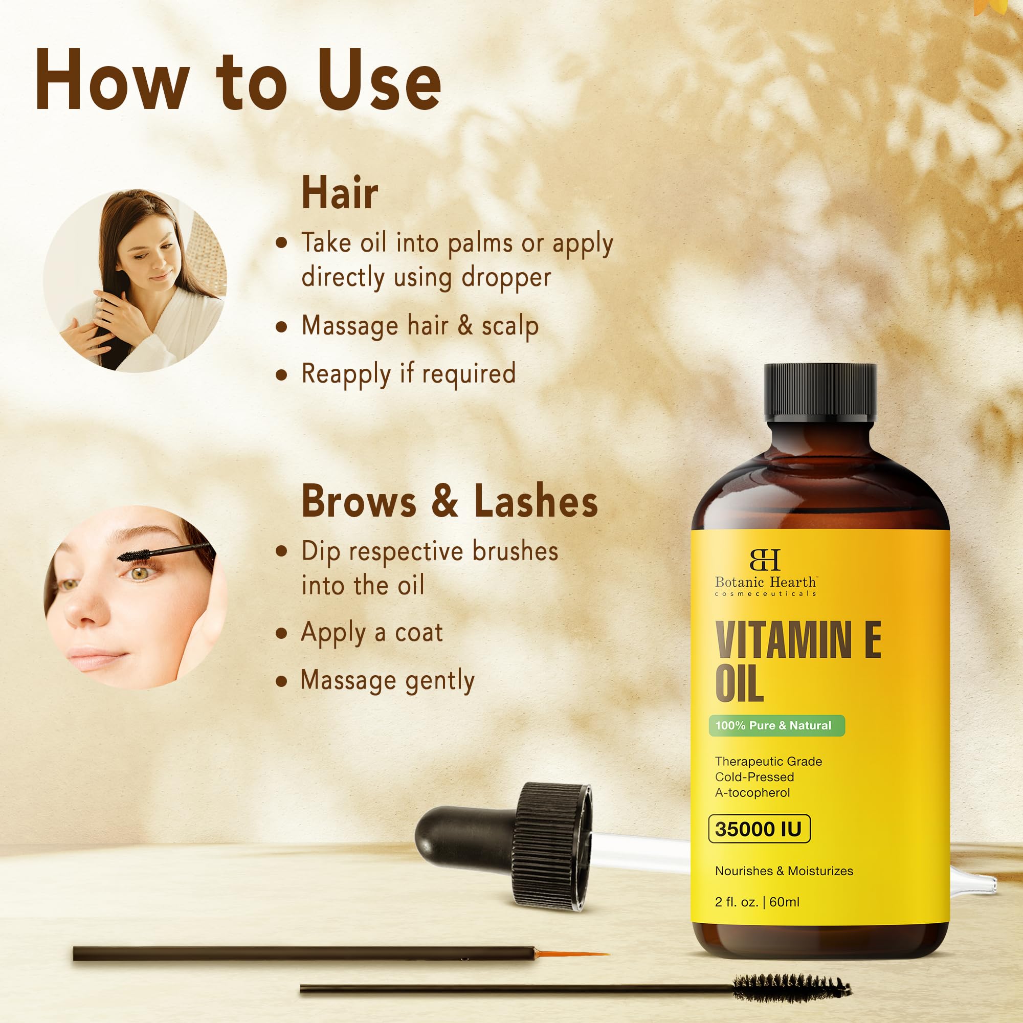 Foto 4 | Aceite De Vitamina E Botanic Hearth 100% Puro, 35 Ml, Para Cabello Y Piel - Venta Internacional.