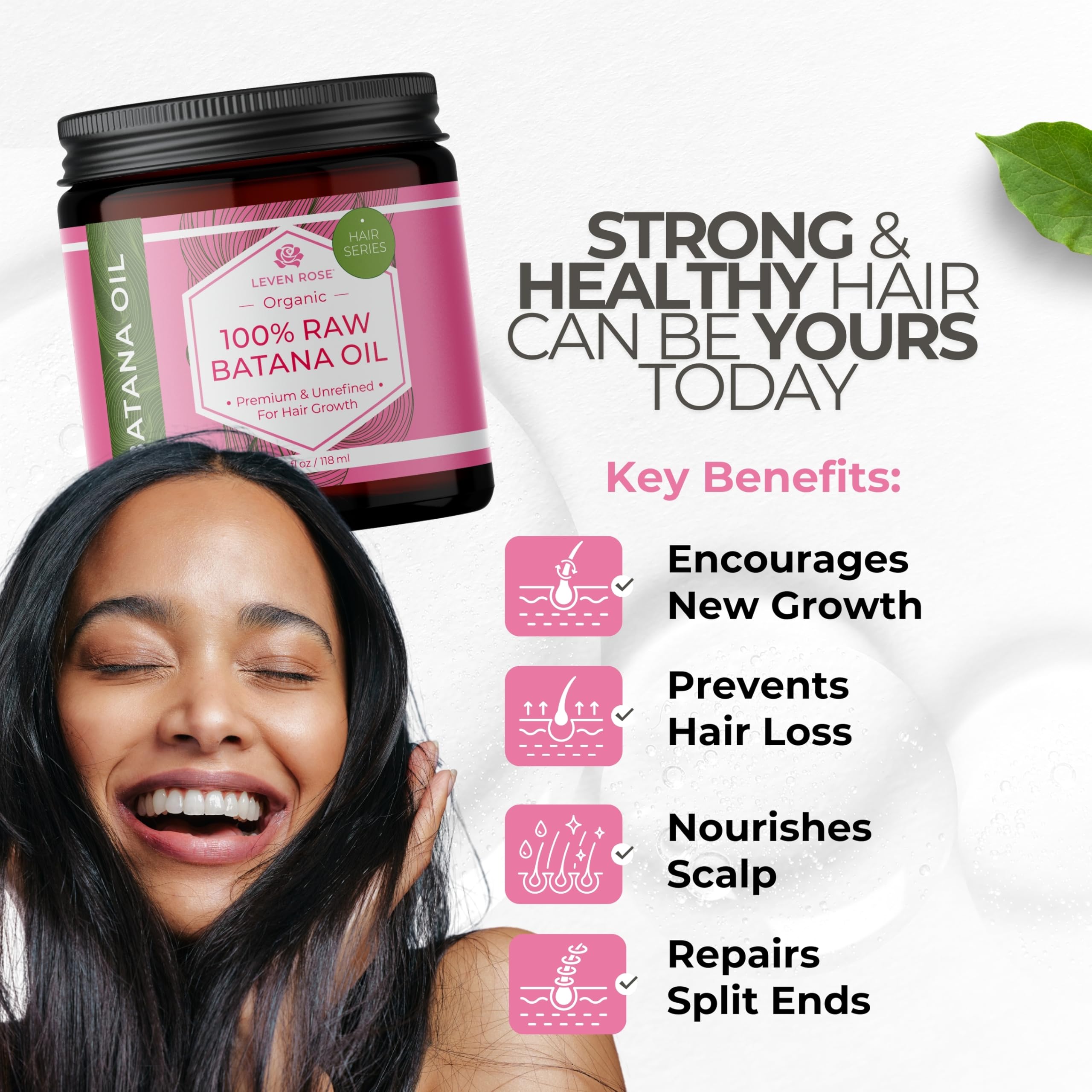 Foto 4 pulgar | Aceite Leven Rose Batana 100% Crudo, 120 Ml, Para El Crecimiento Del Cabello - Venta Internacional.