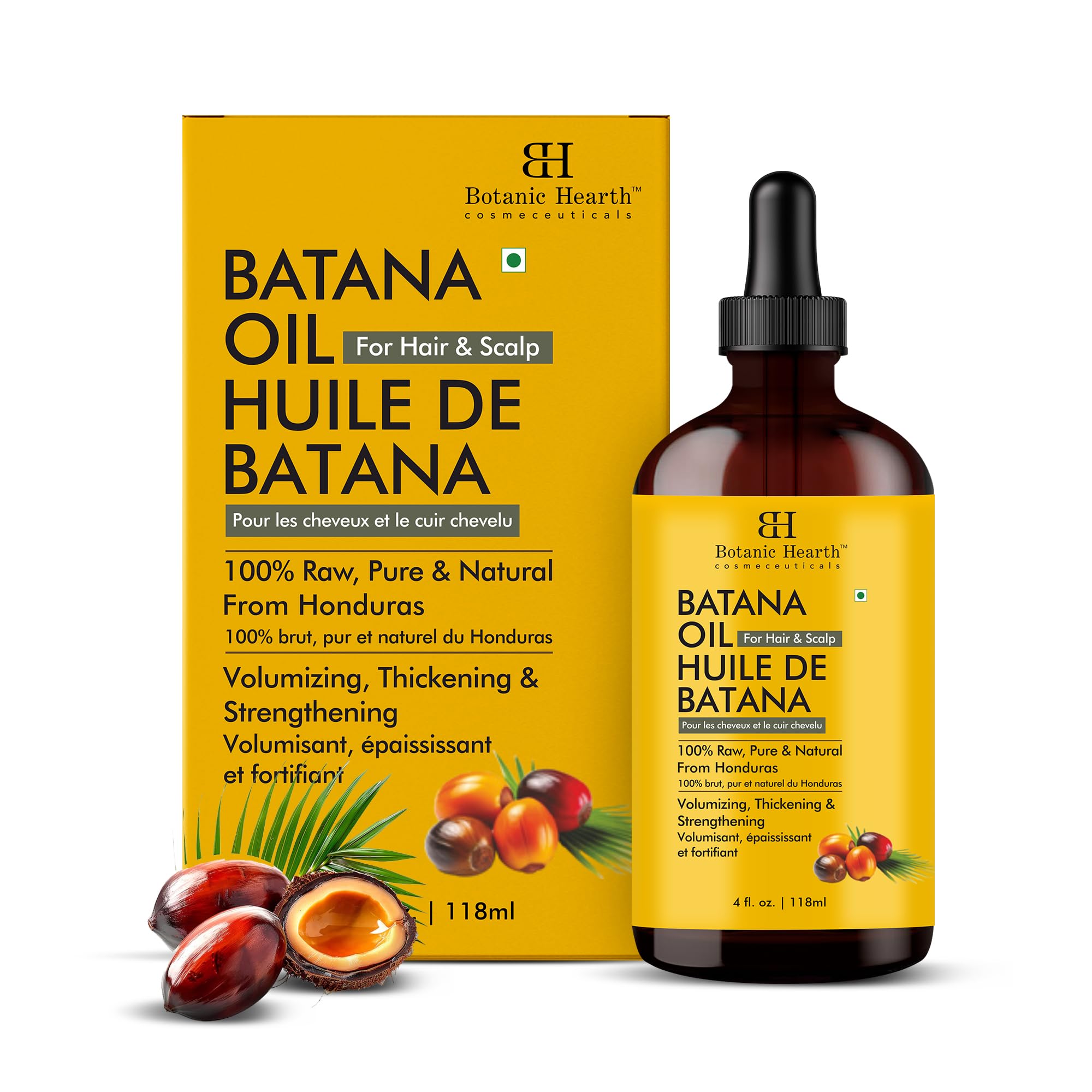 Aceite Botanic Hearth De Batana Cruda Para El Crecimiento Del Cabello, 120 Ml - Venta Internacional.