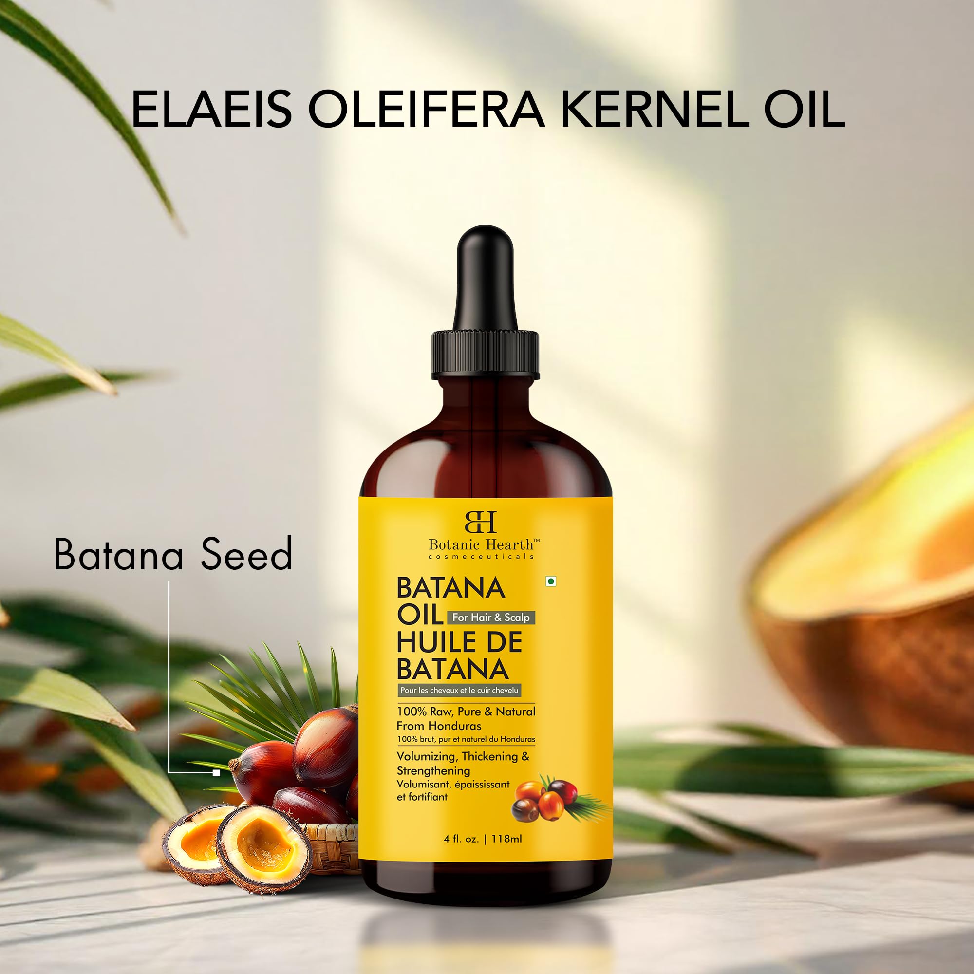 Foto 4 pulgar | Aceite Botanic Hearth De Batana Cruda Para El Crecimiento Del Cabello, 120 Ml - Venta Internacional.