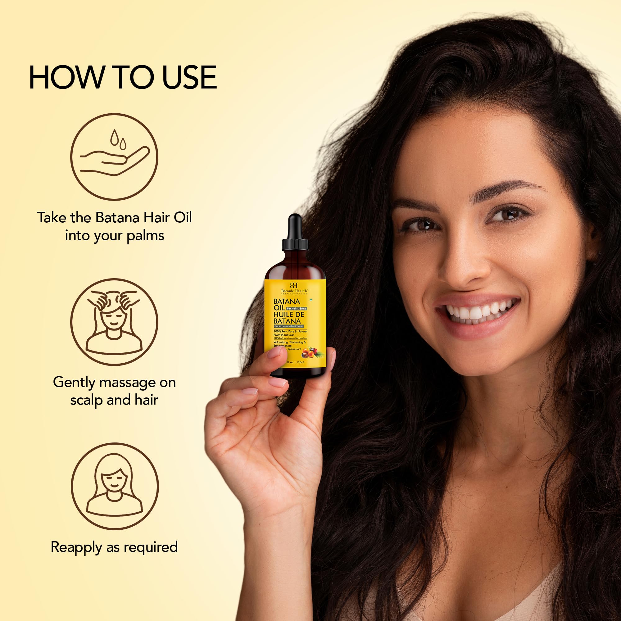 Foto 7 pulgar | Aceite Botanic Hearth De Batana Cruda Para El Crecimiento Del Cabello, 120 Ml - Venta Internacional.