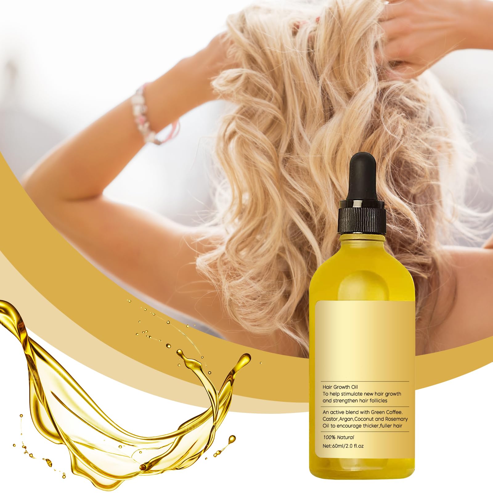 Foto 2 | Aceite Para El Crecimiento Del Cabello, Romero Natural, Vegano, 60 Ml, 2 Unidades, Amarillo - Venta Internacional.