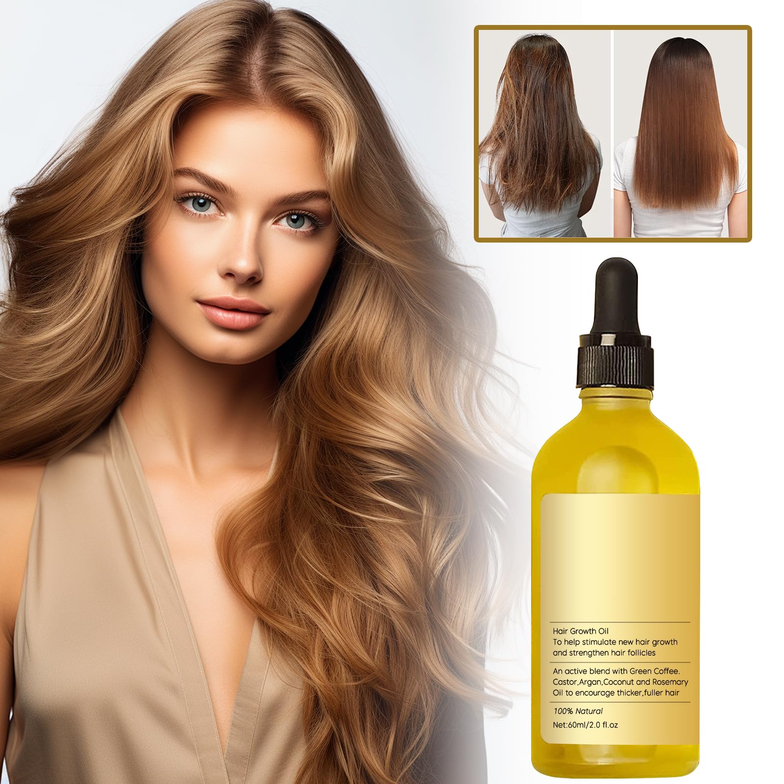 Foto 4 pulgar | Aceite Para El Crecimiento Del Cabello, Romero Natural, Vegano, 60 Ml, 2 Unidades, Amarillo - Venta Internacional.