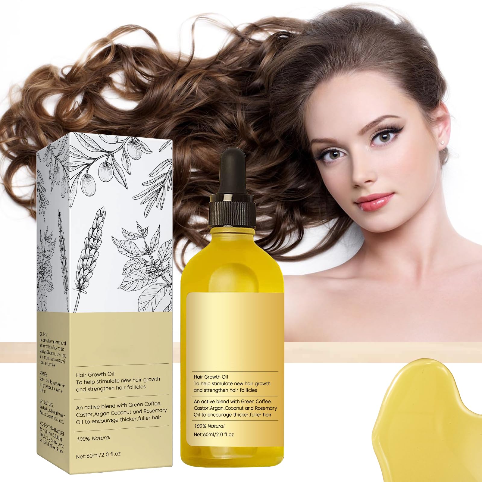 Foto 5 pulgar | Aceite Para El Crecimiento Del Cabello, Romero Natural, Vegano, 60 Ml, 2 Unidades, Amarillo - Venta Internacional.