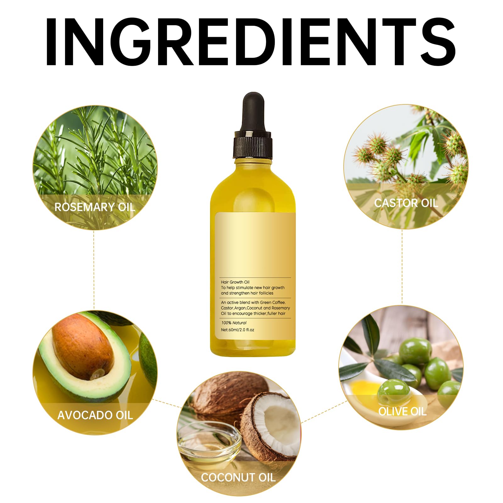 Foto 8 pulgar | Aceite Para El Crecimiento Del Cabello, Romero Natural, Vegano, 60 Ml, 2 Unidades, Amarillo - Venta Internacional.