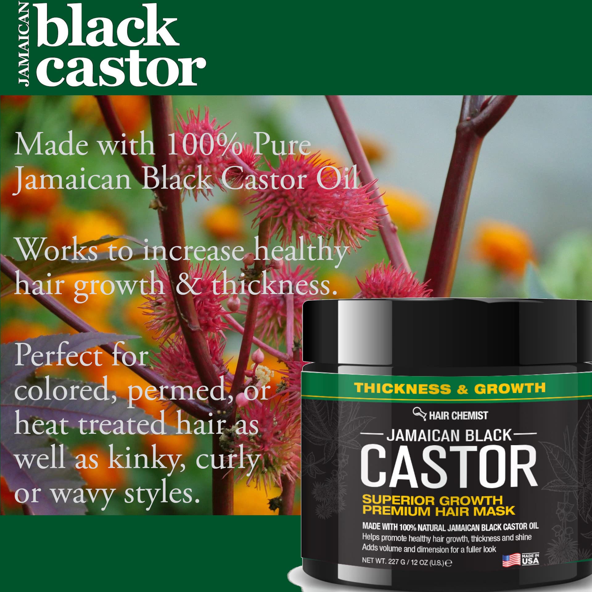 Foto 2 | Mascarilla Capilar Hair Chemist Superior Growth Jamaican Black Castor 355 Ml - Venta Internacional