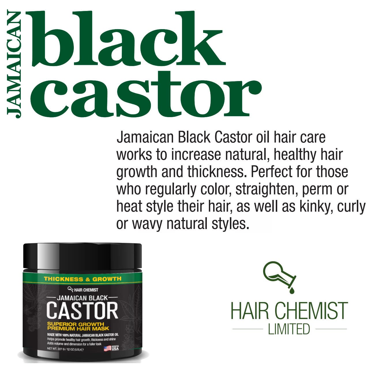 Foto 4 | Mascarilla Capilar Hair Chemist Superior Growth Jamaican Black Castor 355 Ml - Venta Internacional