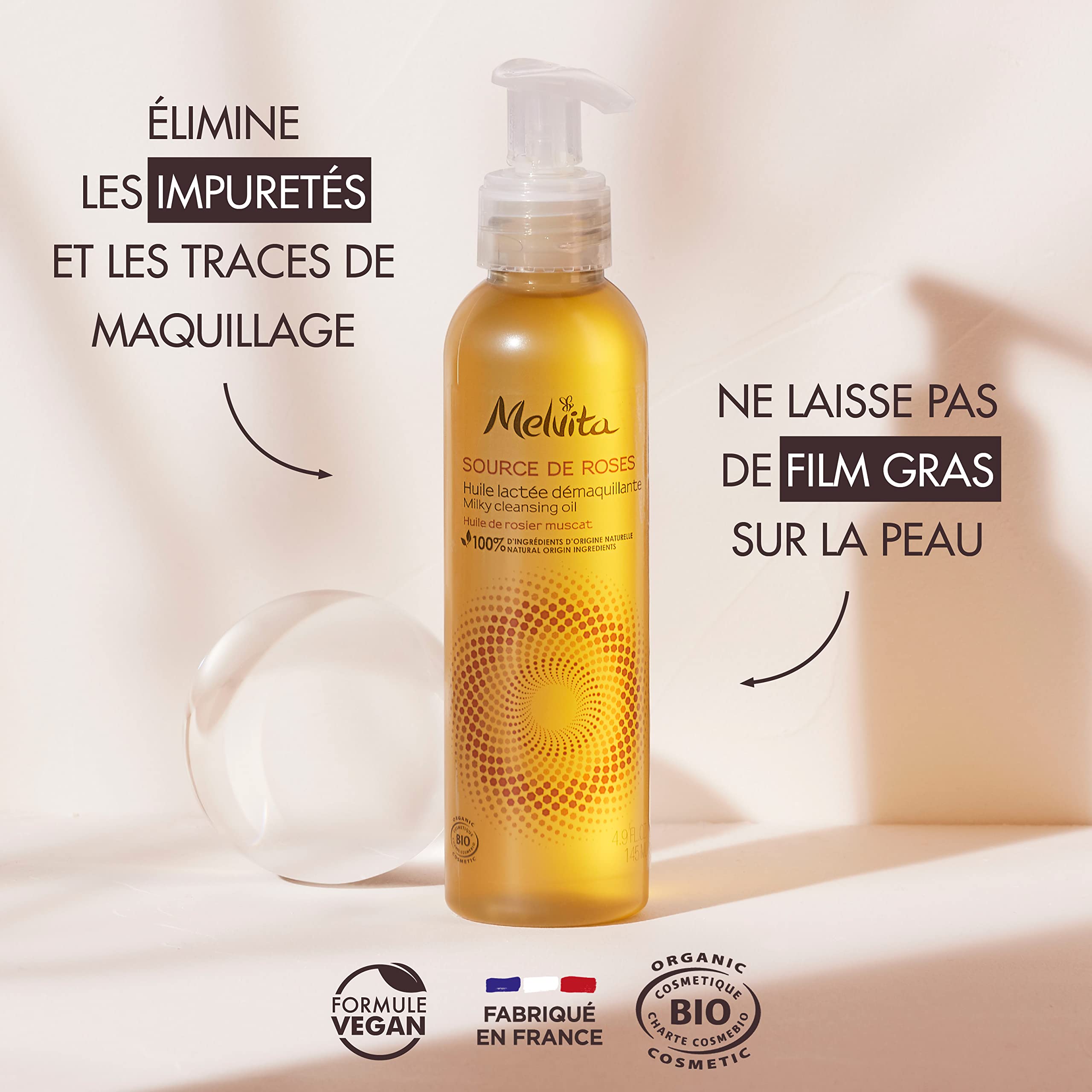 Foto 2 | Aceite Limpiador Melvita Sols Dellows 5.1 Fl Oz (145 Ml) - Venta Internacional