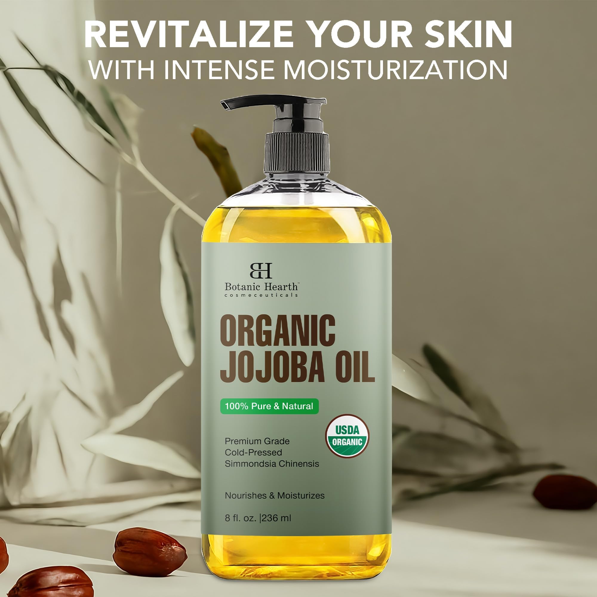 Foto 3 pulgar | Aceite De Jojoba Botanic Hearth Orgánico, 240 Ml, 100% Puro, Prensado En Frío - Venta Internacional.