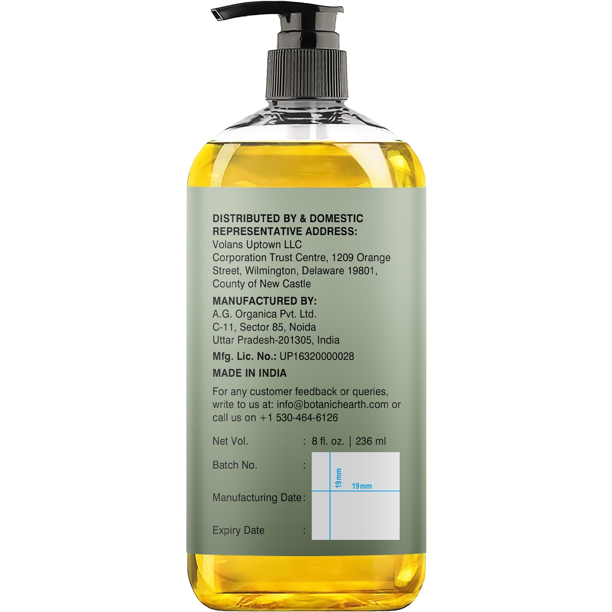 Foto 8 pulgar | Aceite De Jojoba Botanic Hearth Orgánico, 240 Ml, 100% Puro, Prensado En Frío - Venta Internacional.
