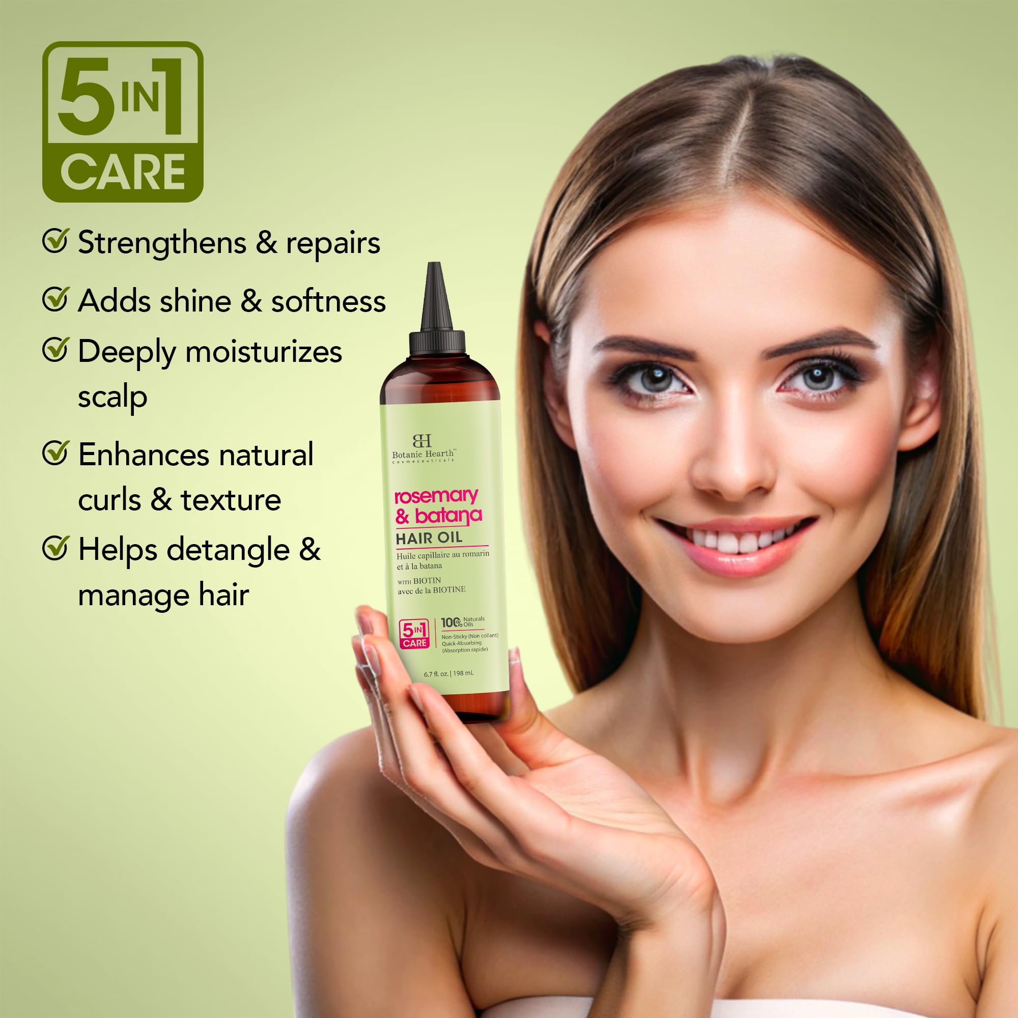 Foto 5 pulgar | Aceite Capilar Botanic Hearth, Romero Y Batana, 200 Ml, Revitalizante - Venta Internacional.