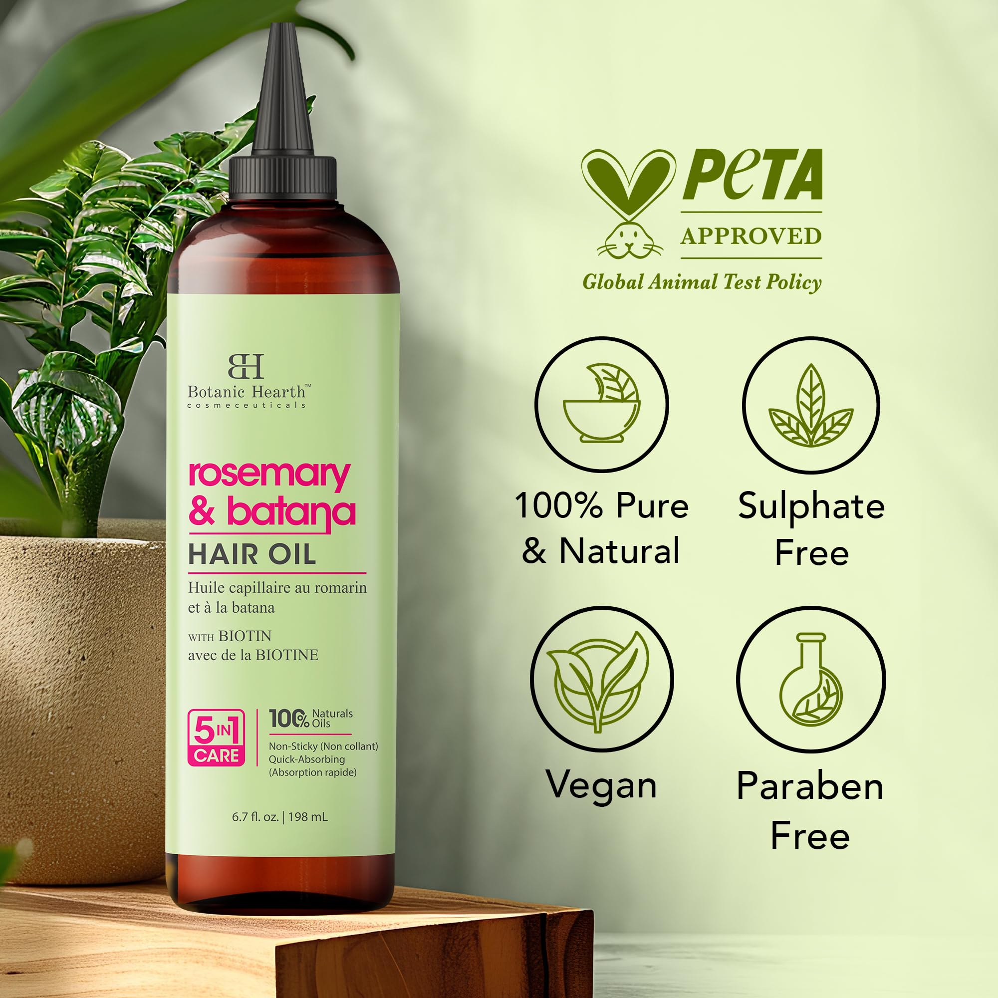 Foto 6 pulgar | Aceite Capilar Botanic Hearth, Romero Y Batana, 200 Ml, Revitalizante - Venta Internacional.