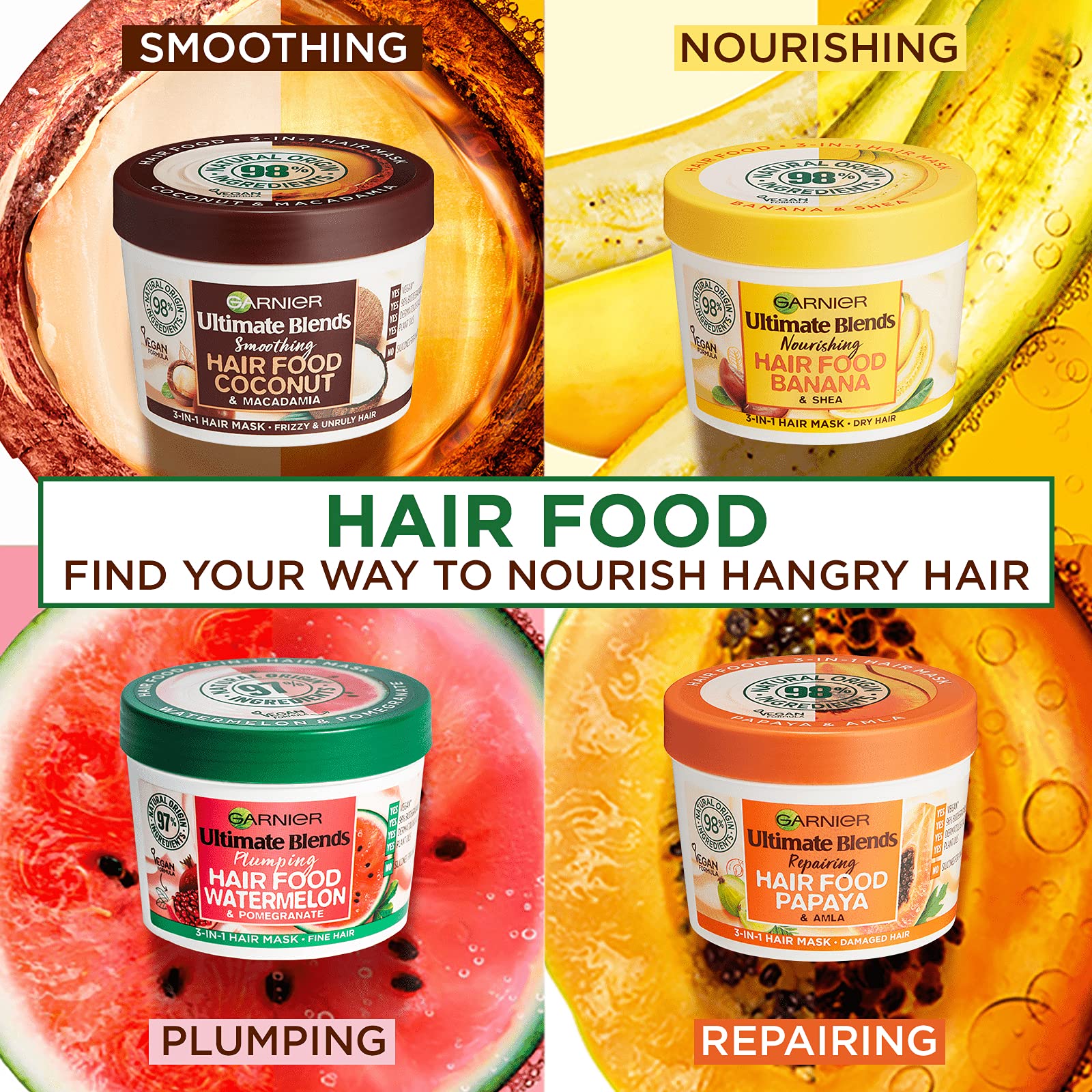 Foto 2 | Mascarilla Capilar Garnier Ultimate Blends Hair Food Papaya - Venta Internacional.