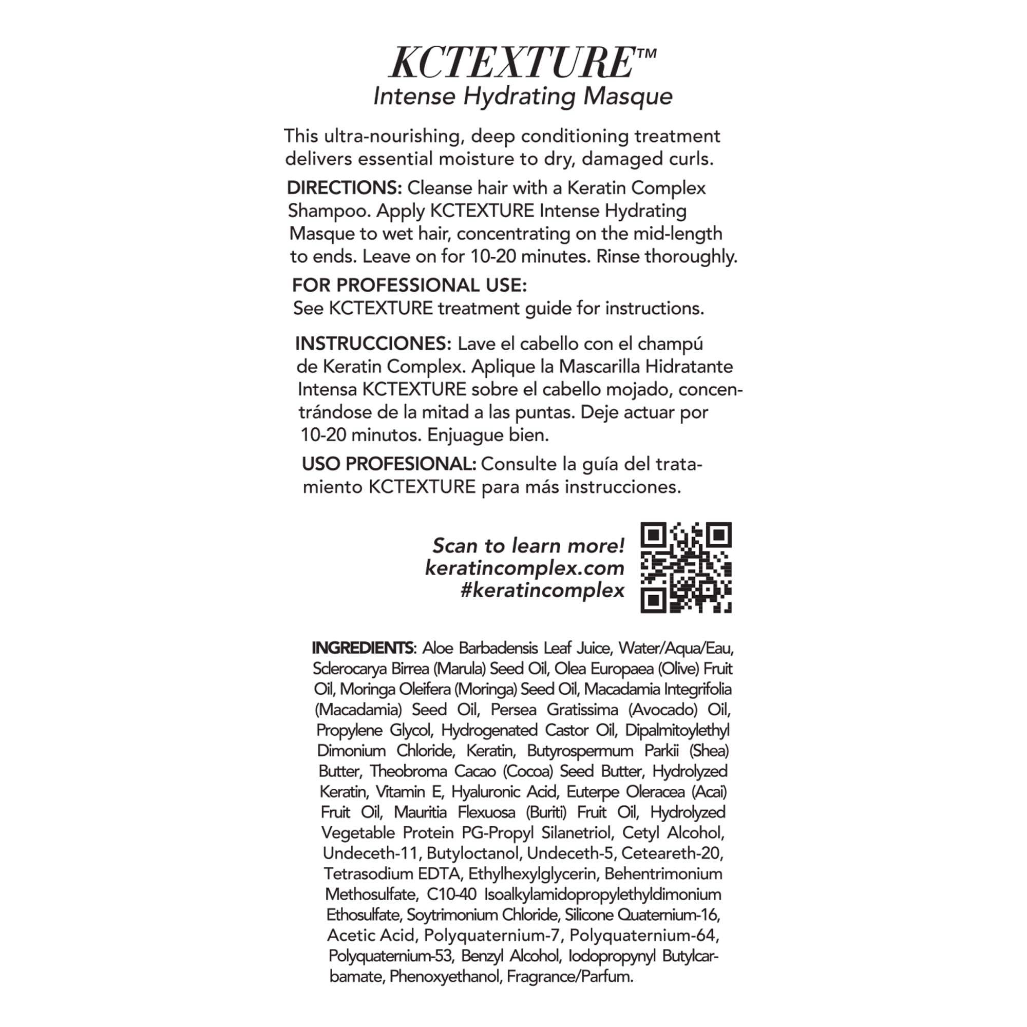 Foto 5 pulgar | Mascarilla Hidratante Keratin Complex Kctexture 120 Ml - Venta Internacional.