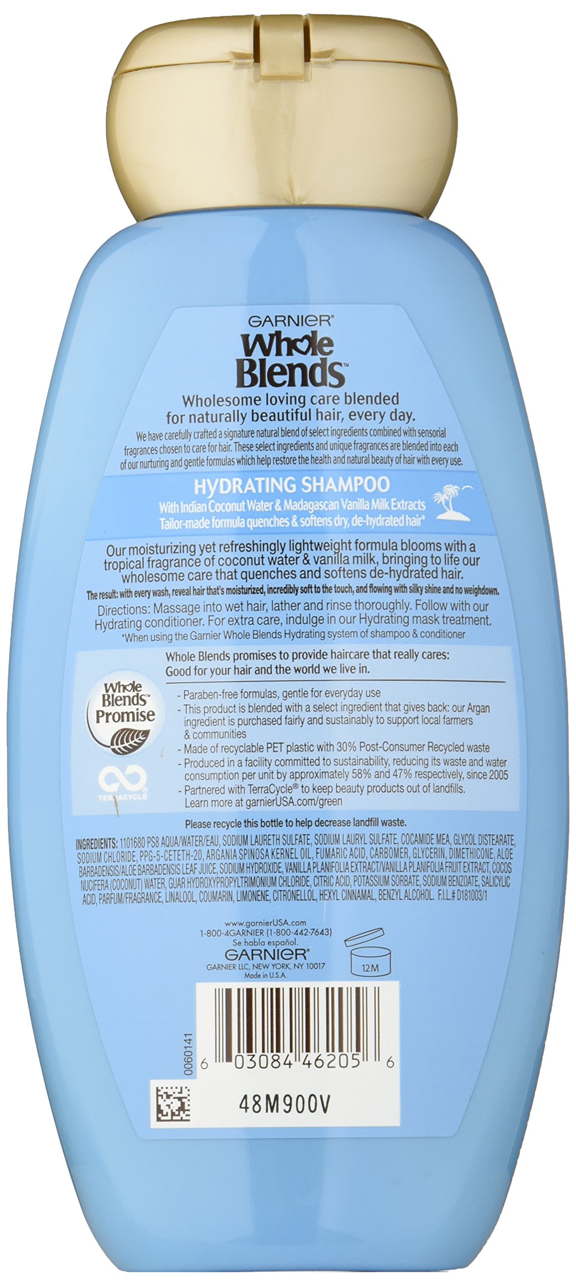Foto 2 | Champú Garnier Whole Blends, Agua De Coco Y Vainilla, 370 Ml - Venta Internacional.