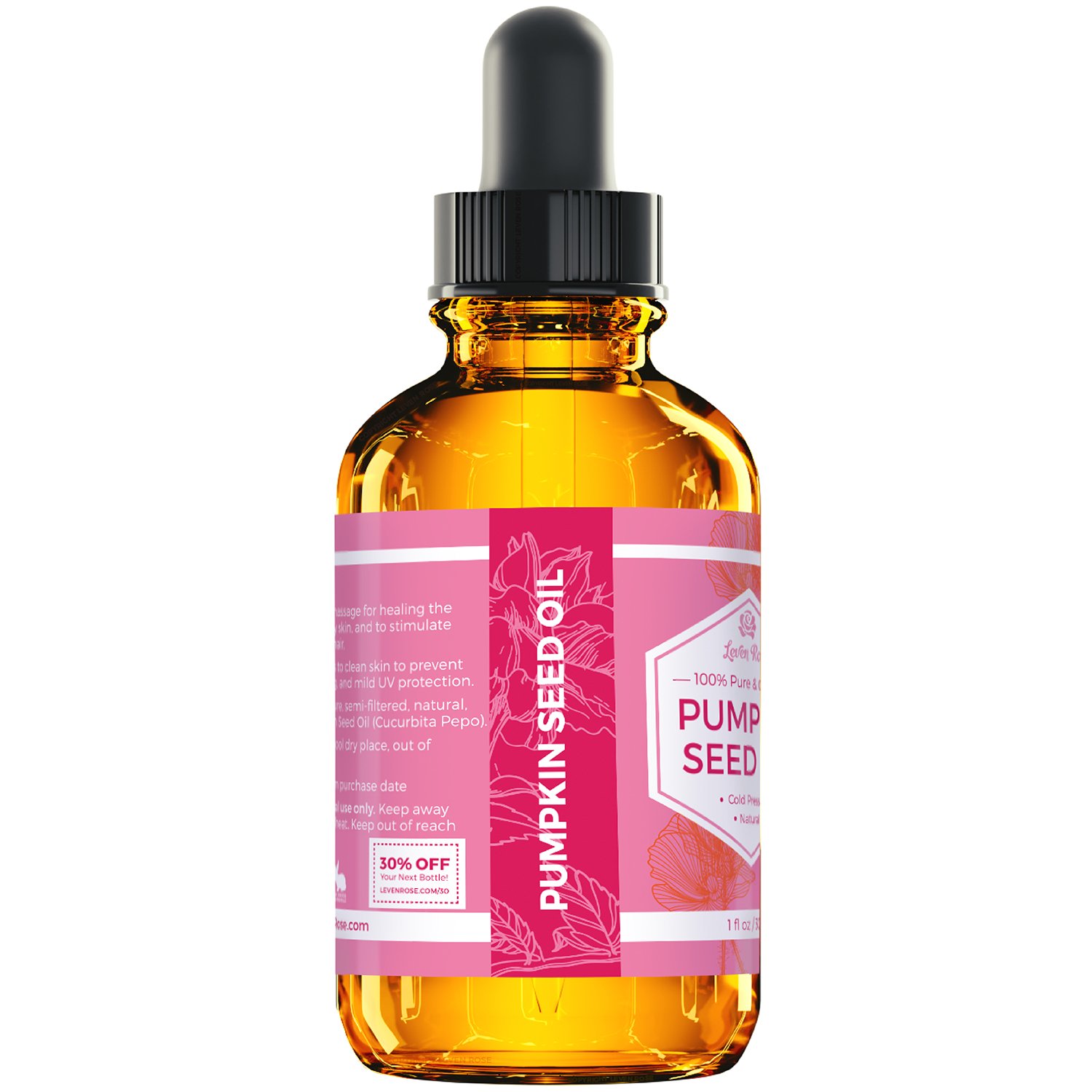 Foto 4 pulgar | Aceite De Semillas De Calabaza Leven Rose Organic 30 Ml Para El Crecimiento Del Cabello - Venta Internacional.