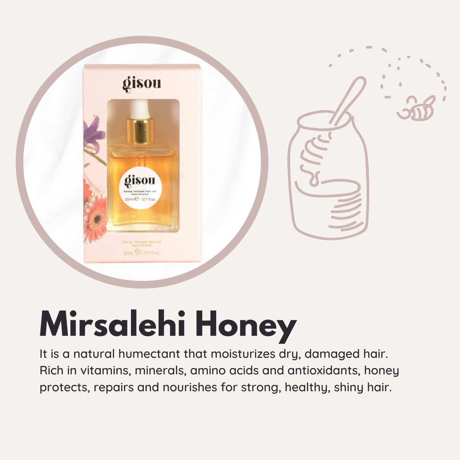 Foto 4 pulgar | Aceite Capilar Gisou Honey Infused 20 ml - Venta Internacional