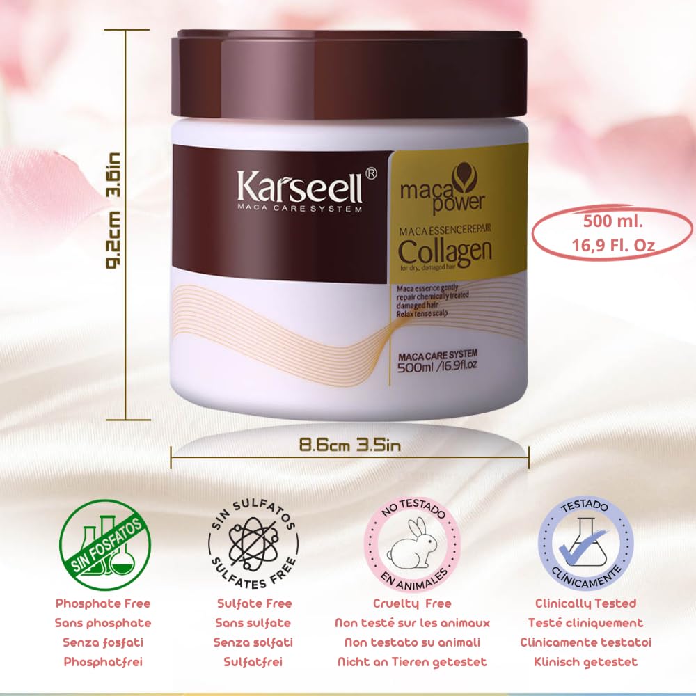 Foto 2 | Tratamiento Capilar Karseell Collagen Deep Repair Con Aceite De Argán, 500 Ml - Venta Internacional.