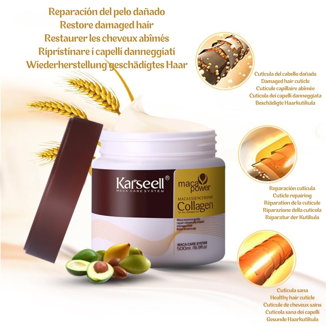 Foto 3 | Tratamiento Capilar Karseell Collagen Deep Repair Con Aceite De Argán, 500 Ml - Venta Internacional.