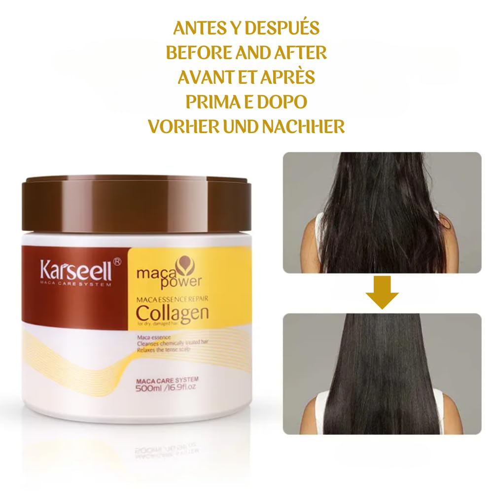 Foto 7 pulgar | Tratamiento Capilar Karseell Collagen Deep Repair Con Aceite De Argán, 500 Ml - Venta Internacional.