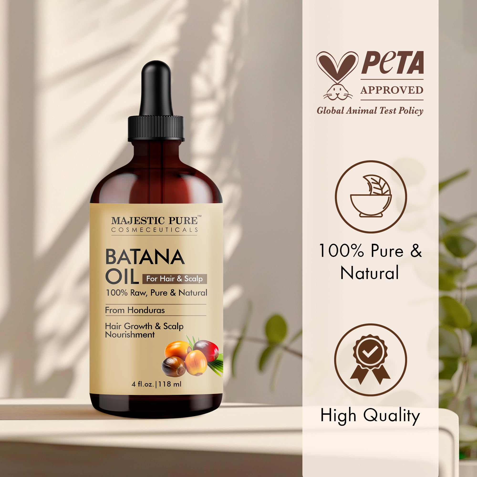 Foto 6 pulgar | Aceite De Batana Majestic Pure Para El Crecimiento Del Cabello, 120 Ml, Certificado Por Peta - Venta Internacional.