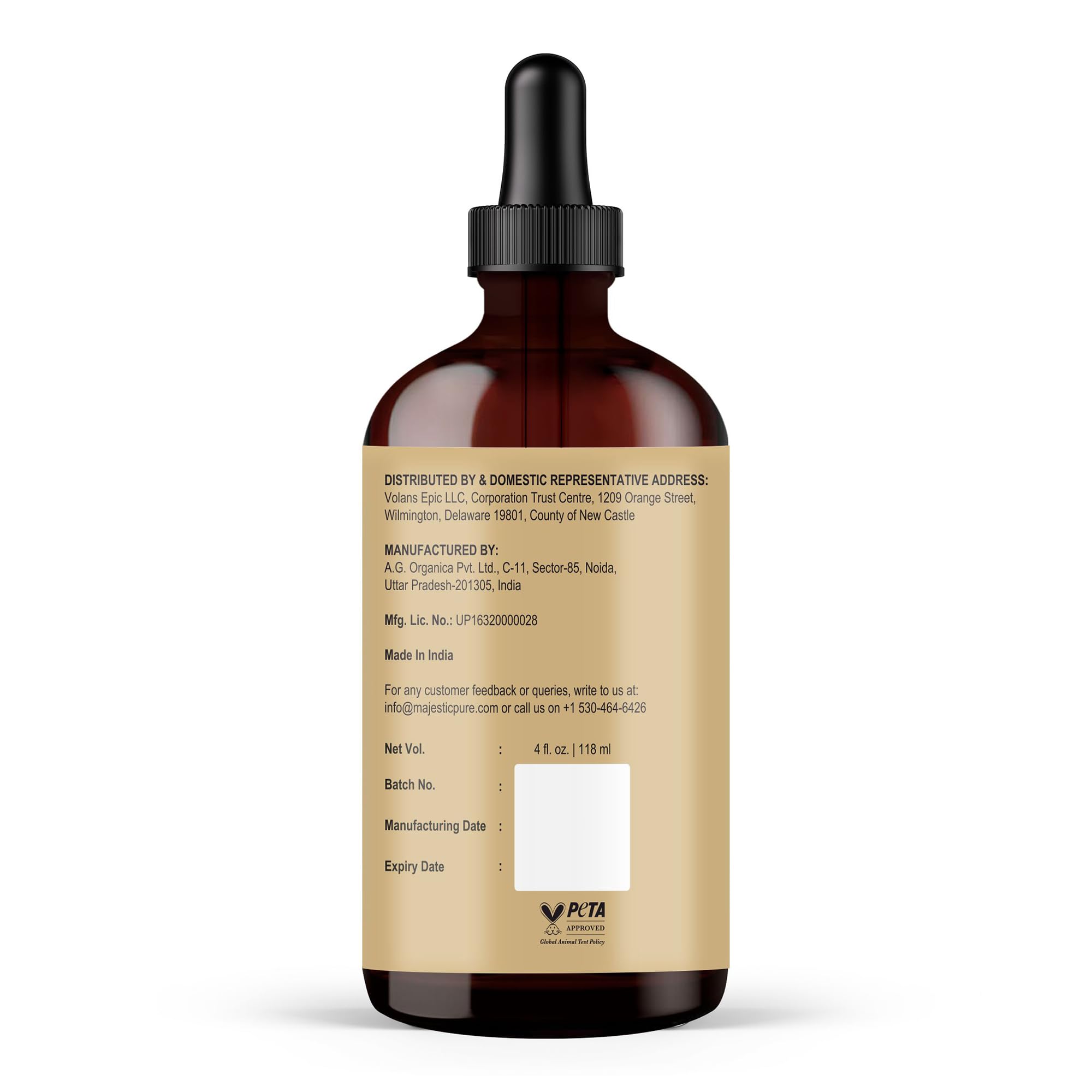 Foto 7 pulgar | Aceite De Batana Majestic Pure Para El Crecimiento Del Cabello, 120 Ml, Certificado Por Peta - Venta Internacional.
