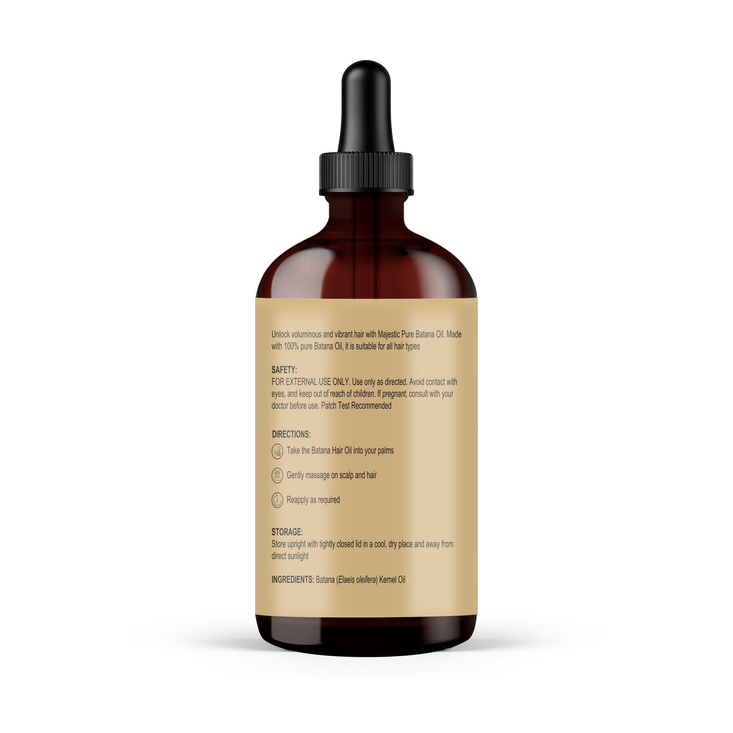 Foto 8 pulgar | Aceite De Batana Majestic Pure Para El Crecimiento Del Cabello, 120 Ml, Certificado Por Peta - Venta Internacional.
