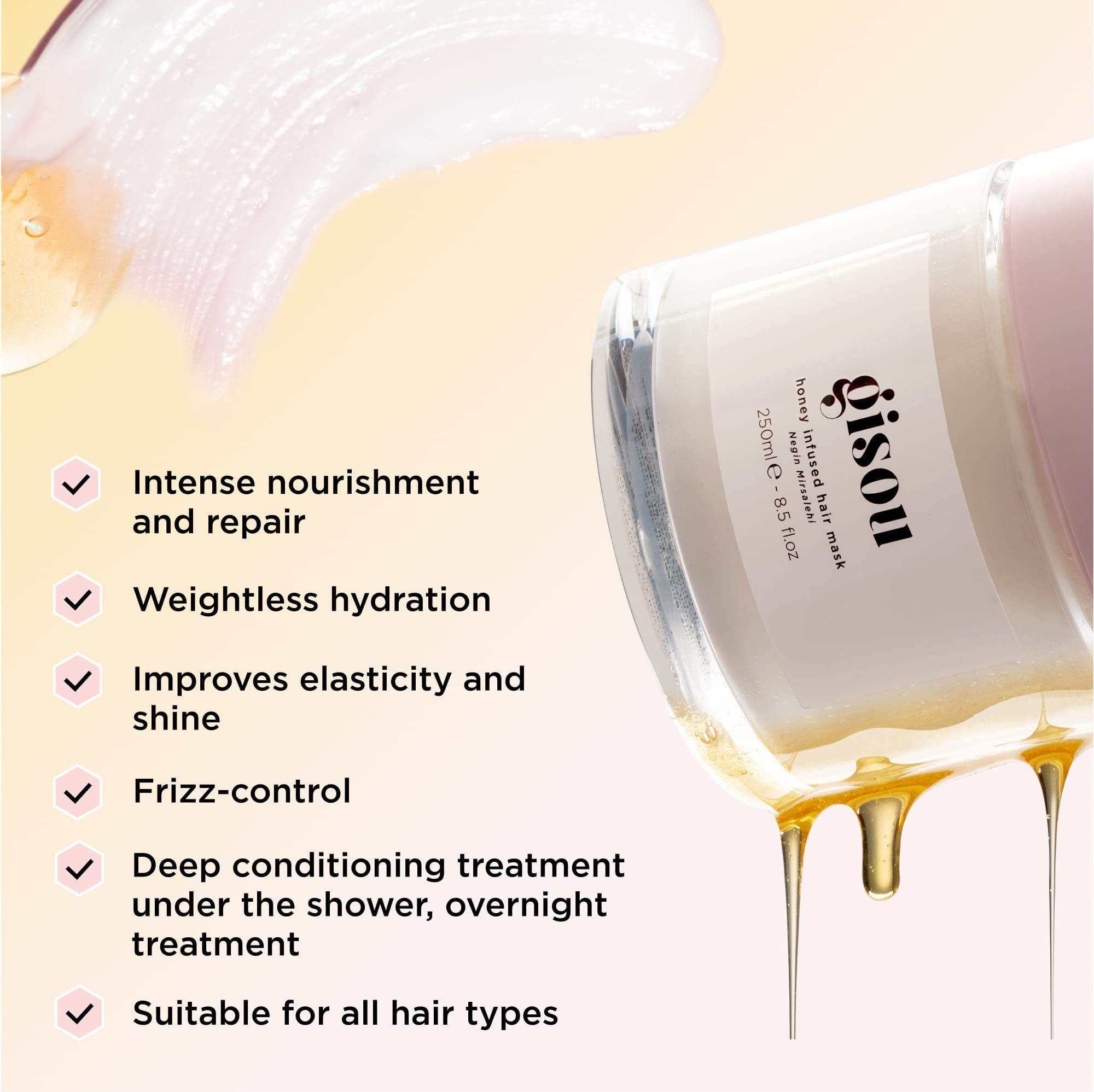 Foto 3 pulgar | Mascarilla Capilar Gisou Honey Infused Deep Conditioning 230 Ml - Venta Internacional.