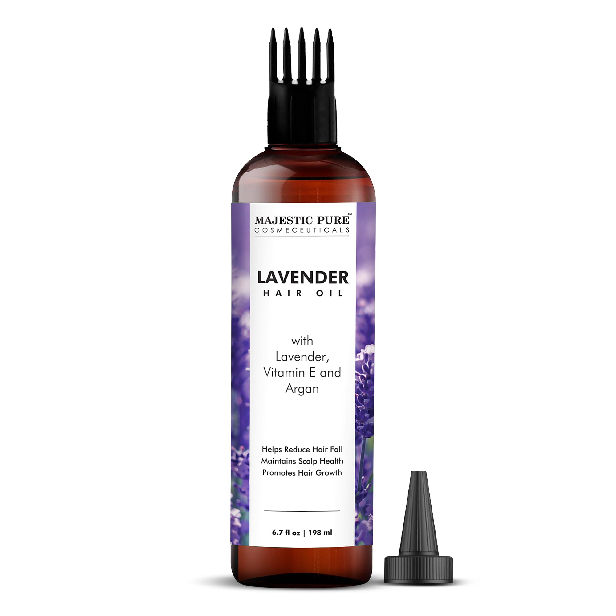 Aceite De Lavanda Majestic Pure Para El Crecimiento Del Cabello 200 Ml Con Vitamina E - Venta Internacional.