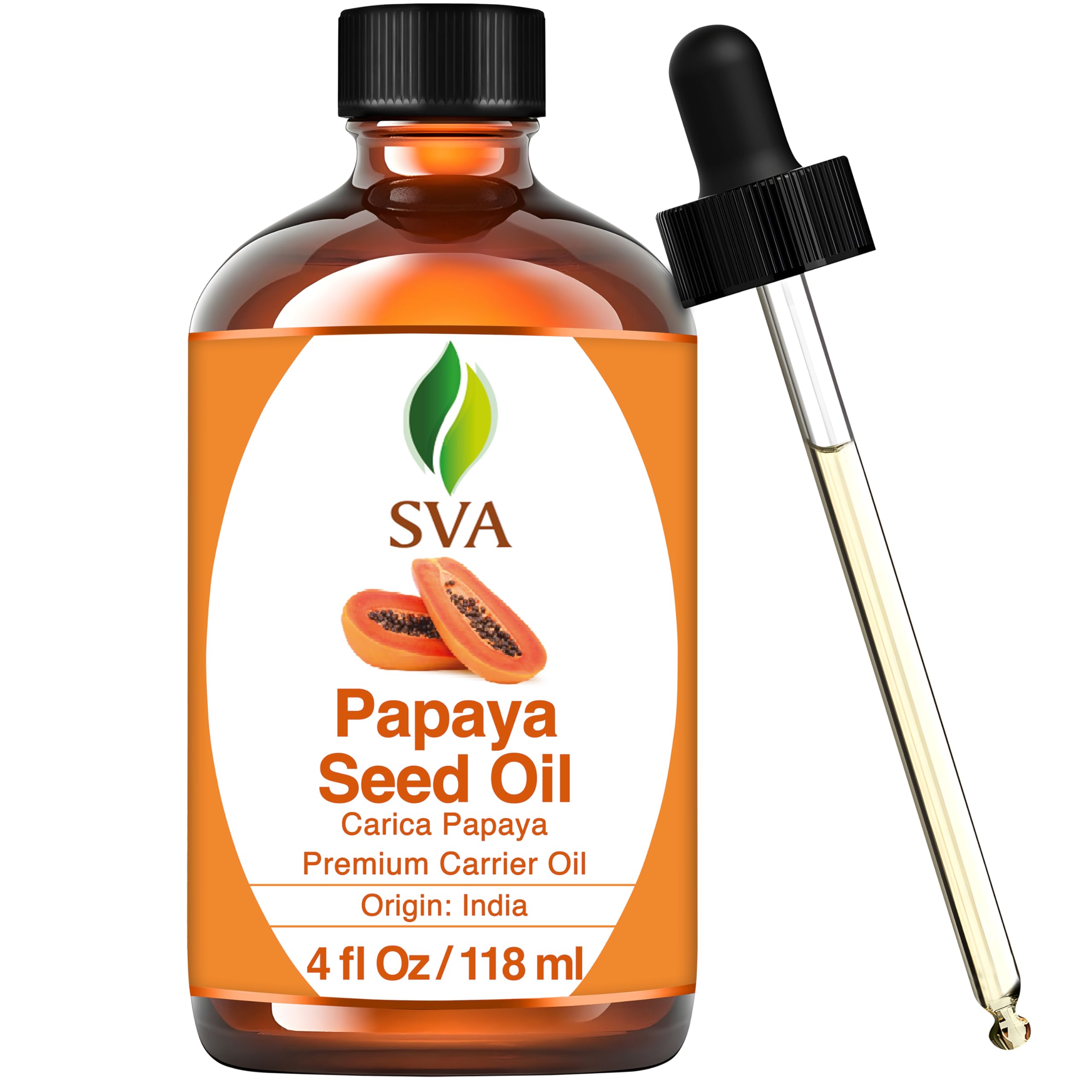 Aceite De Semilla De Papaya Sva 100% Natural Prensado En Frío, 120 Ml Con Gotero - Venta Internacional.