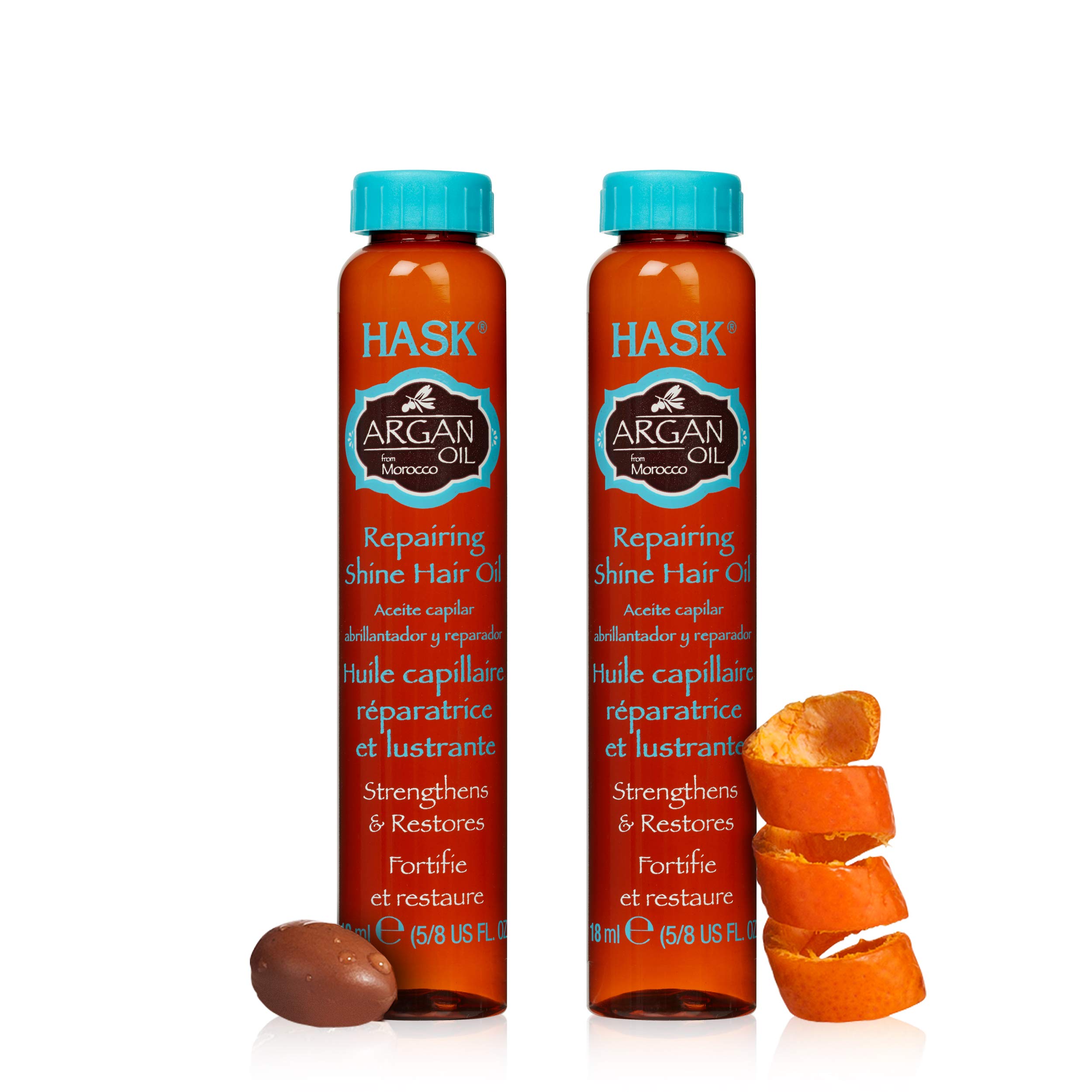 Viales De Aceite Capilar Hask Argan Reparadores Para Controlar El Brillo Y El Encrespamiento - Venta Internacional.