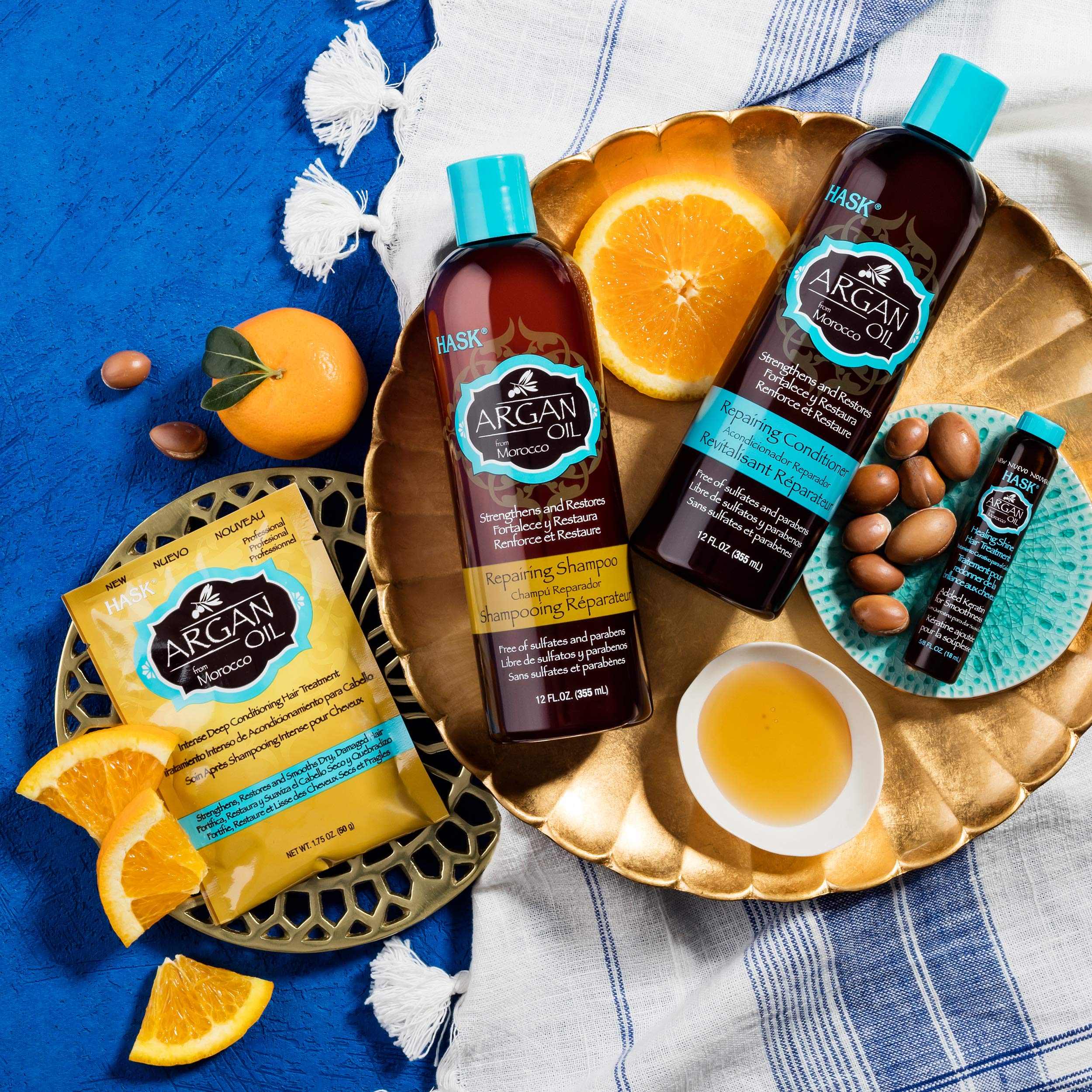 Foto 7 | Viales De Aceite Capilar Hask Argan Reparadores Para Controlar El Brillo Y El Encrespamiento - Venta Internacional.