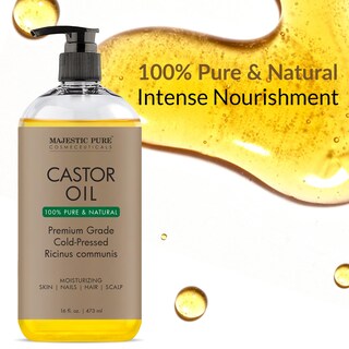 Foto 2 | Aceite De Ricino Majestic Pure 100% Puro Prensado En Frío, 480 Ml - Venta Internacional.